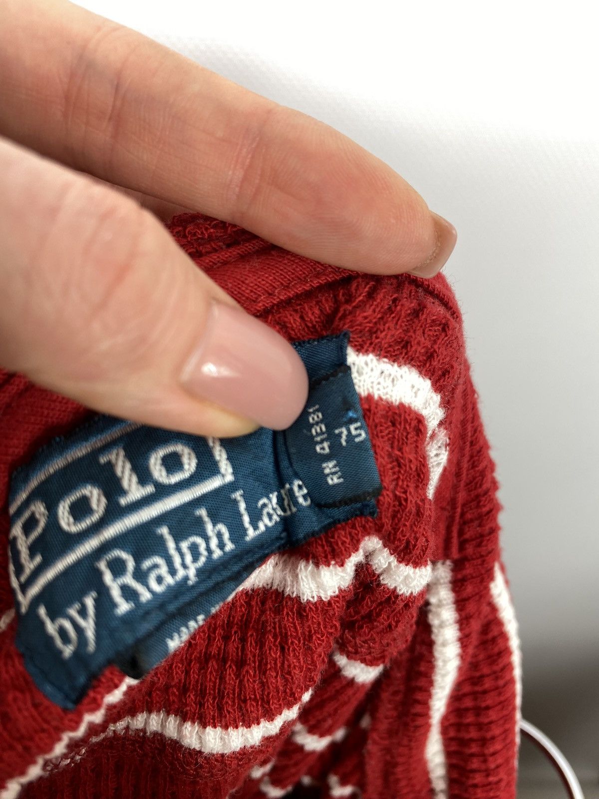 Polo Ralph Lauren Polo by Ralph Lauren vintage knitted striped waffle hoodie Size US L / EU 52-54 / 3 - 14 Thumbnail
