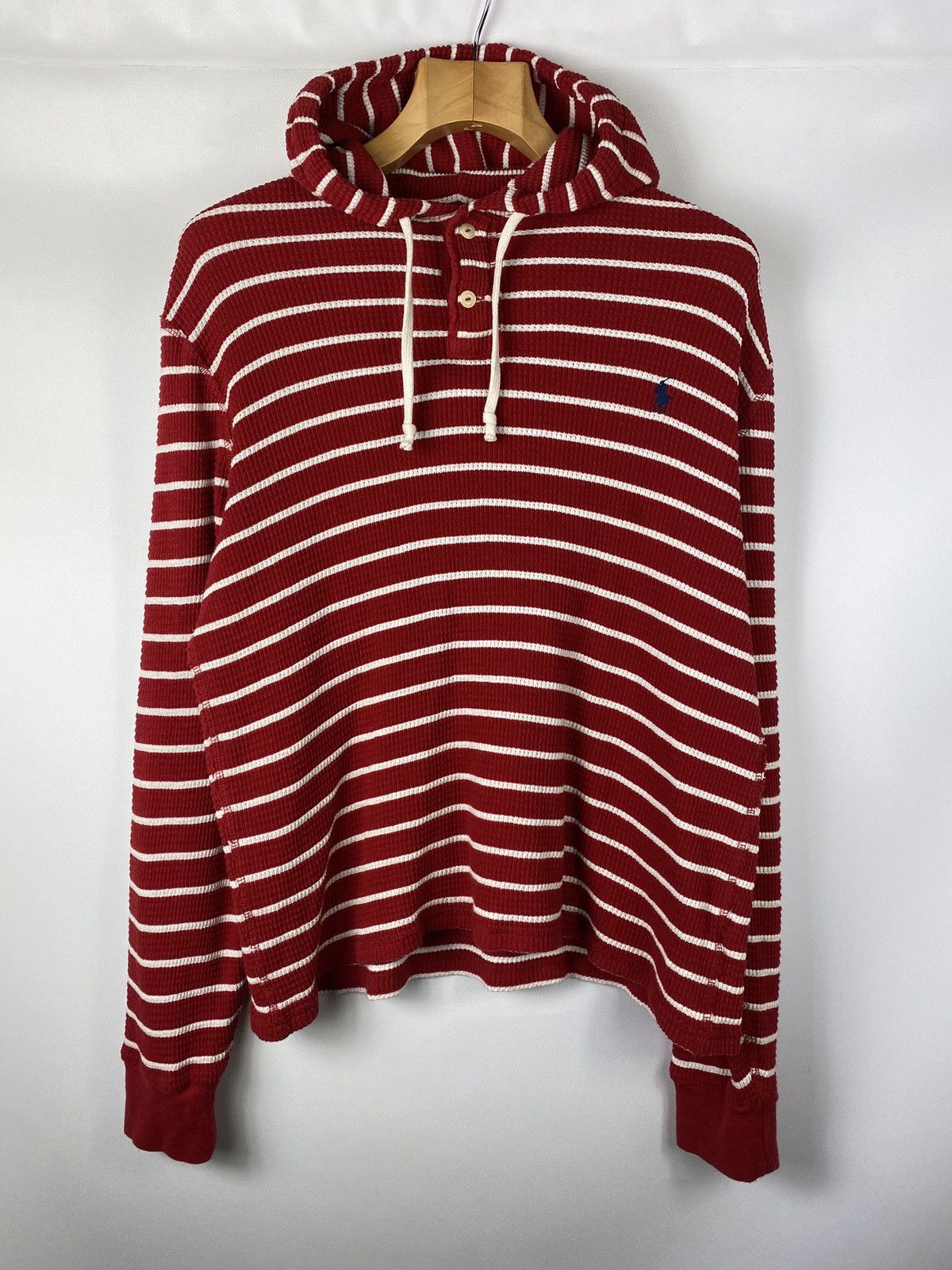 Polo Ralph Lauren Polo by Ralph Lauren vintage knitted striped waffle hoodie Size US L / EU 52-54 / 3 - 1 Thumbnail