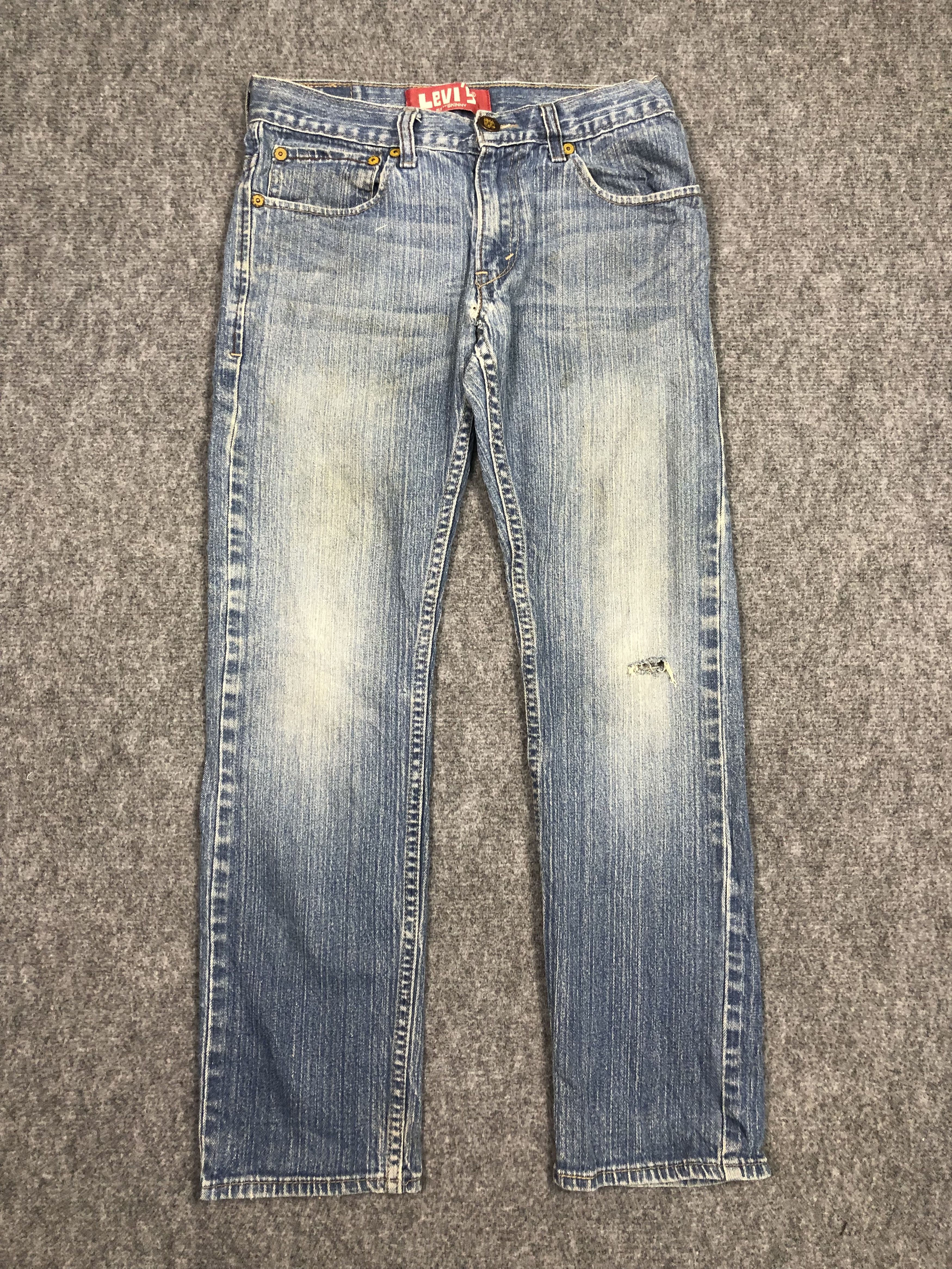 Vintage Levis 511 Skinny Faded Blue Jeans 28x27 DP0165