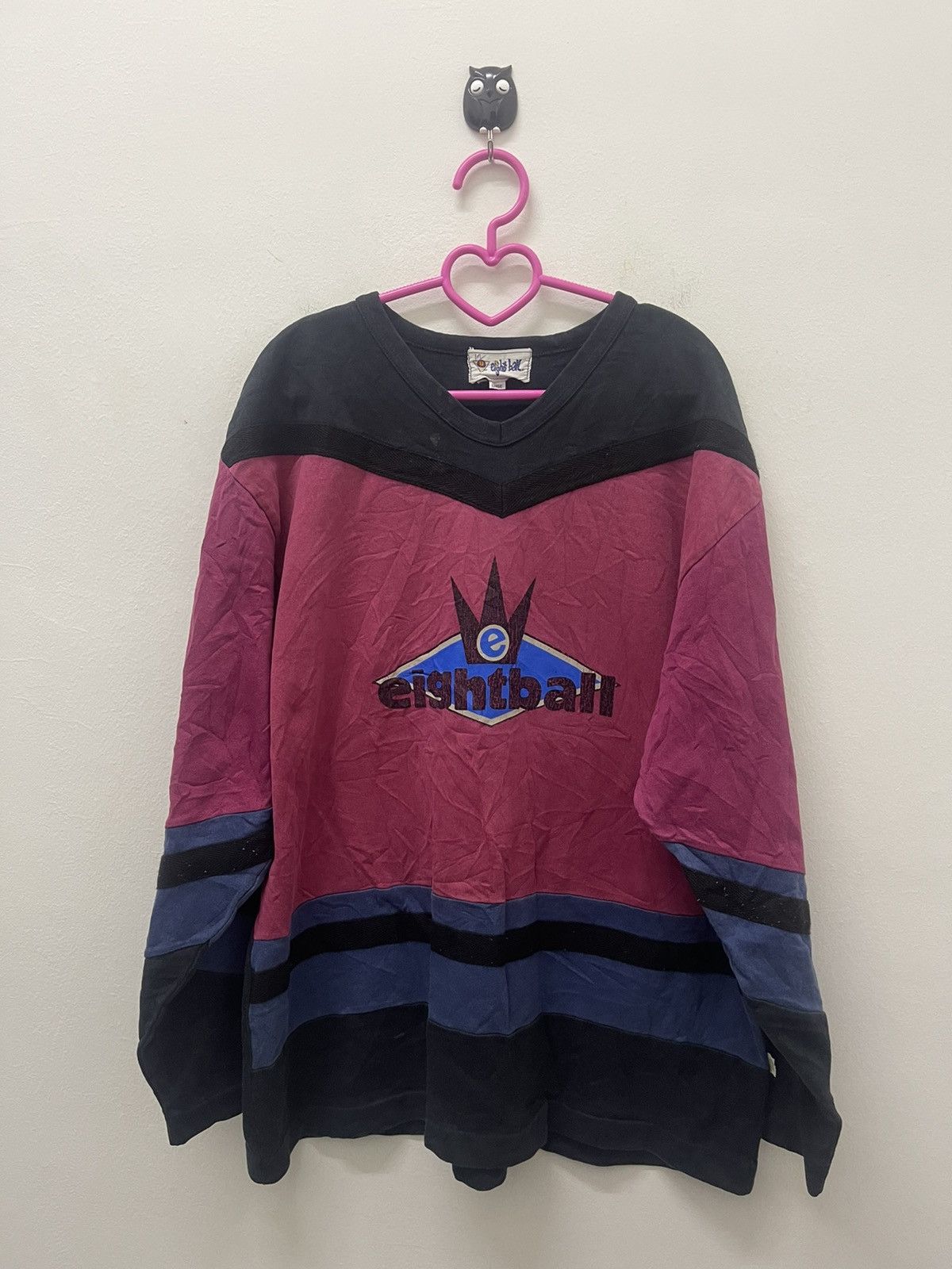 image of 8 Ball x Vintage 90's Vintage Eightball Records Long Sleeve, Men's (Size Large)