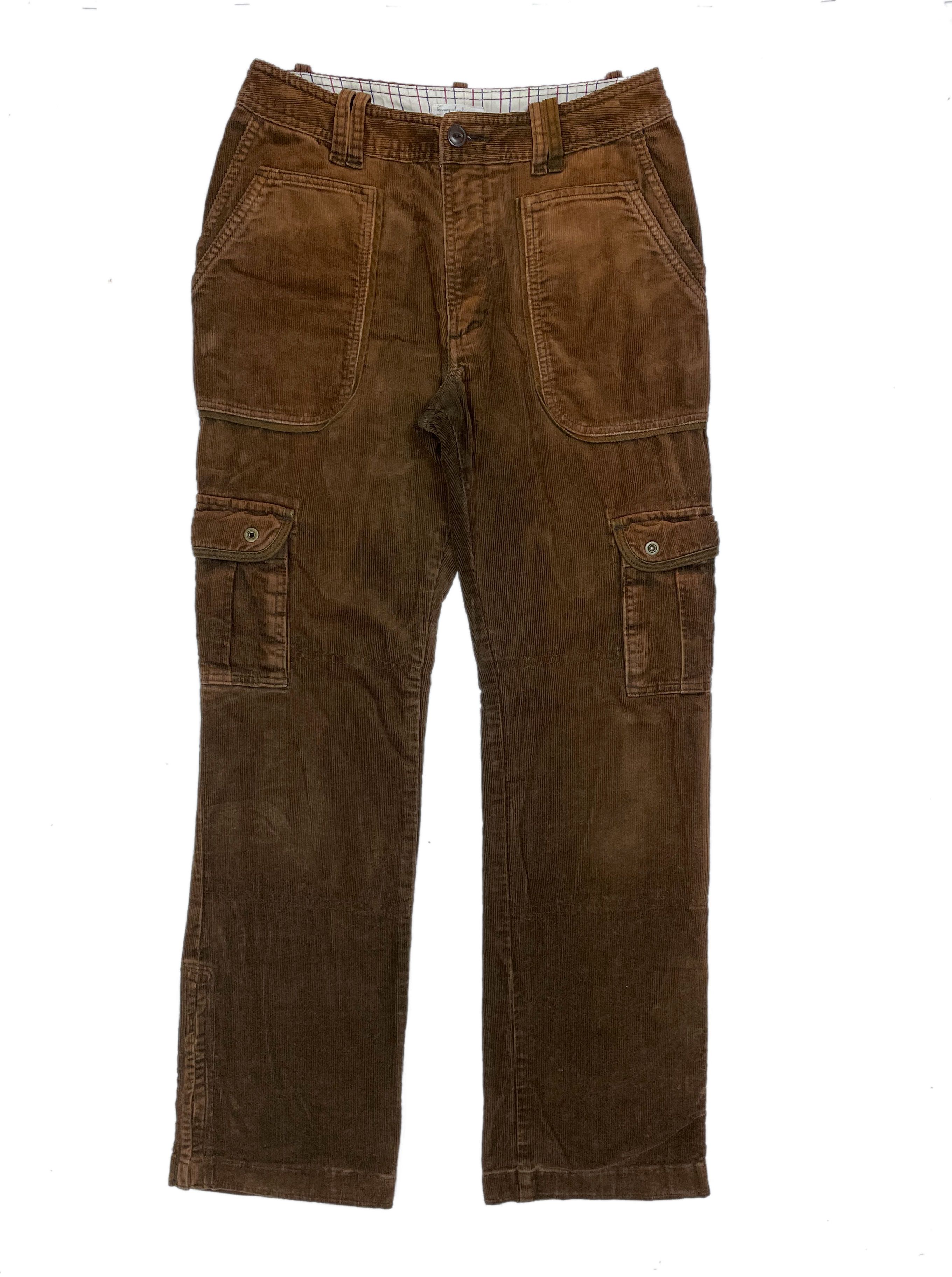 image of Ppfm x Tornado Mart Sunny Clouds Corduroy Cargo Bondage Pant in Brown Tan (Size 28)