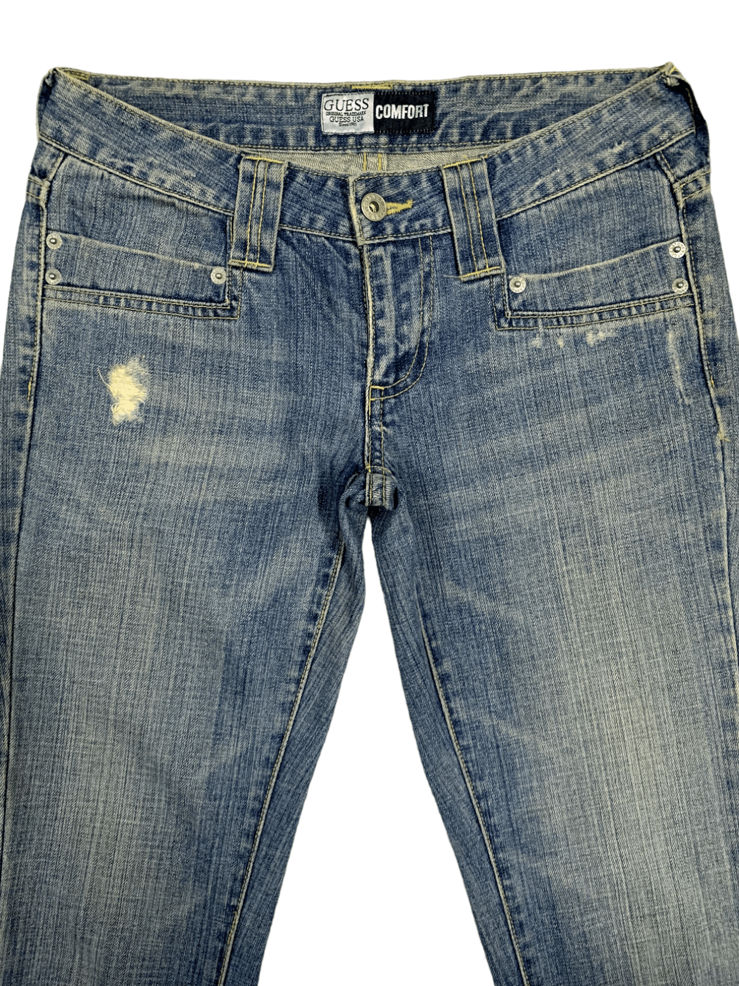 Guess Vintage Guess Painted Splatter Bootcut Distressed Jeans Size 30" / US 8 / IT 44 - 8 Thumbnail