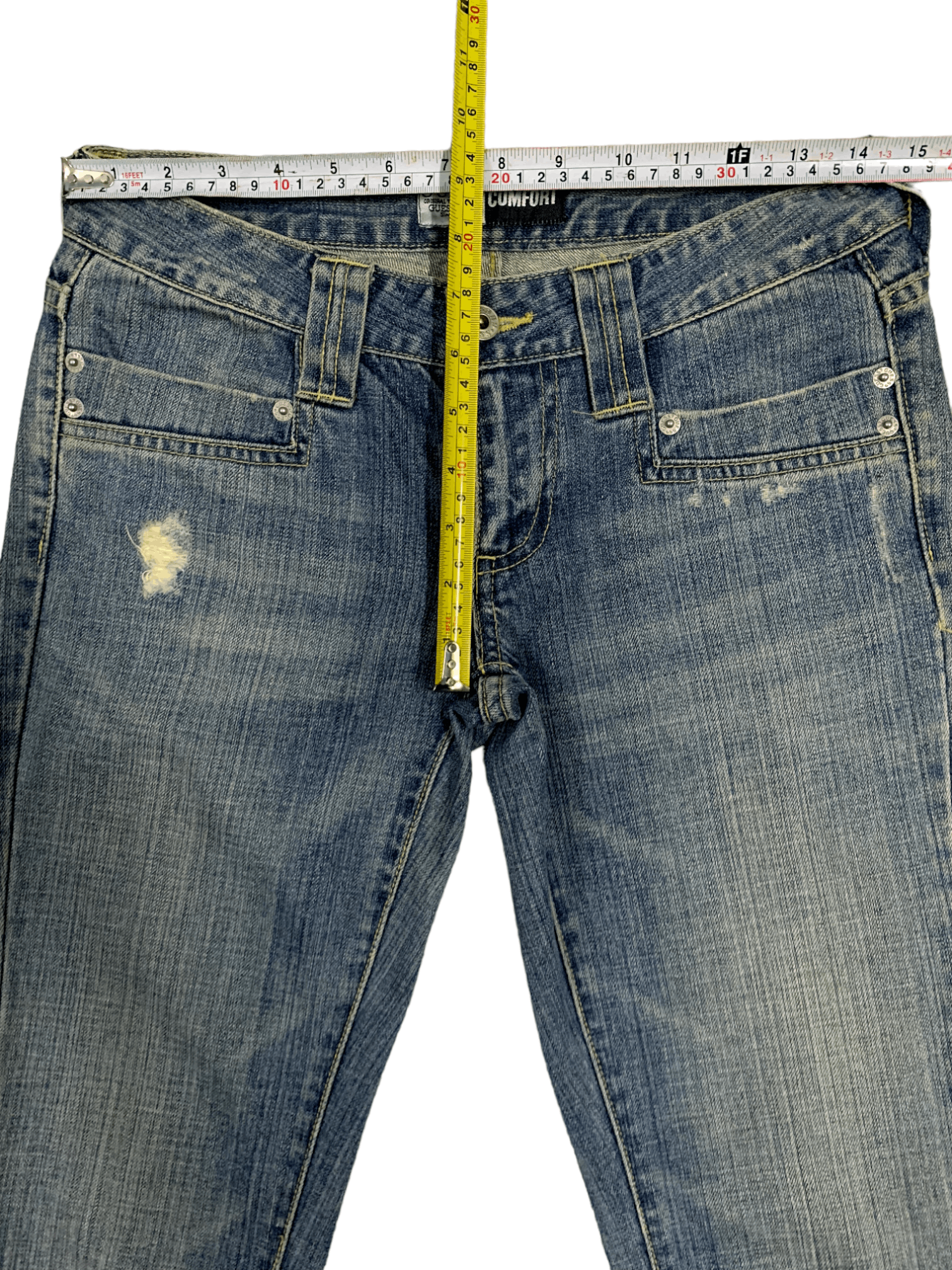 Guess Vintage Guess Painted Splatter Bootcut Distressed Jeans Size 30" / US 8 / IT 44 - 17 Thumbnail