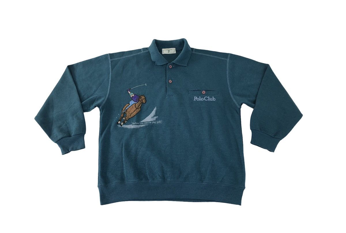 image of Vintage Hype Polo Club Embroidery Horse Logo Single Pocket Design, Men's (Size Large)