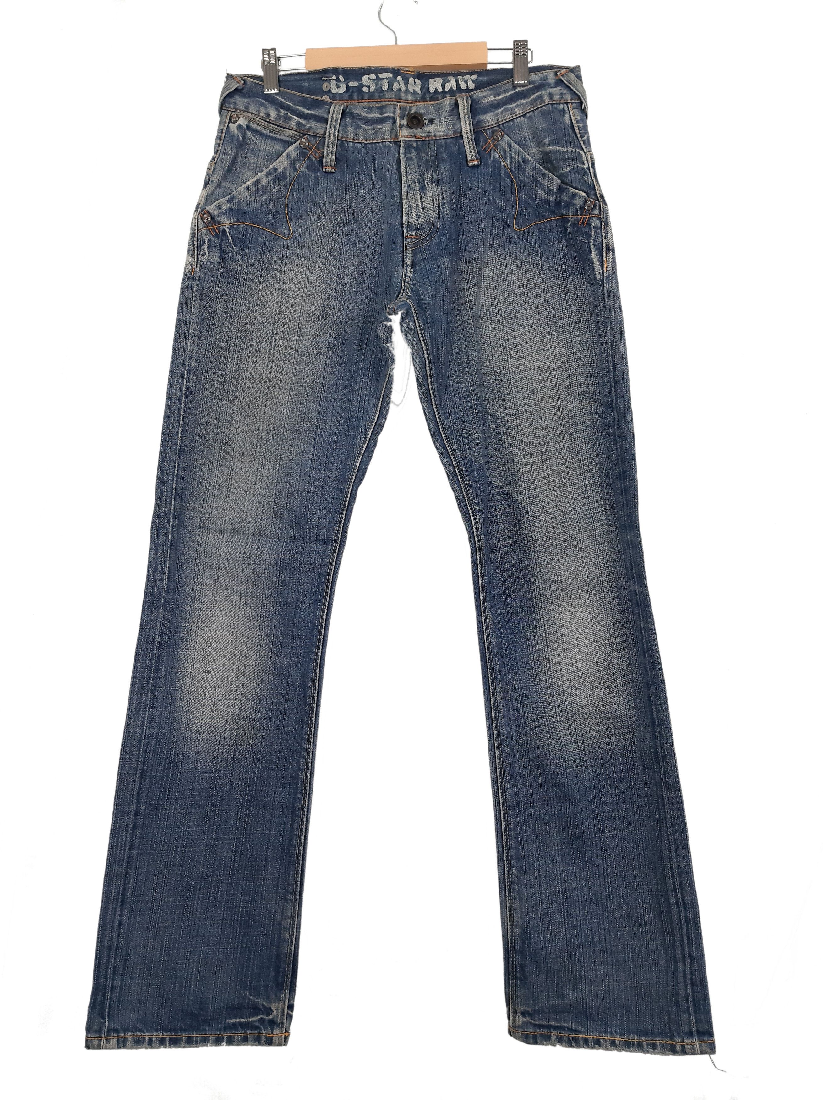 image of Distressed Denim x G Star Raw Lot 3310 Blue Distressed Flare Denim in Blue Denim, Men's (Size 32)