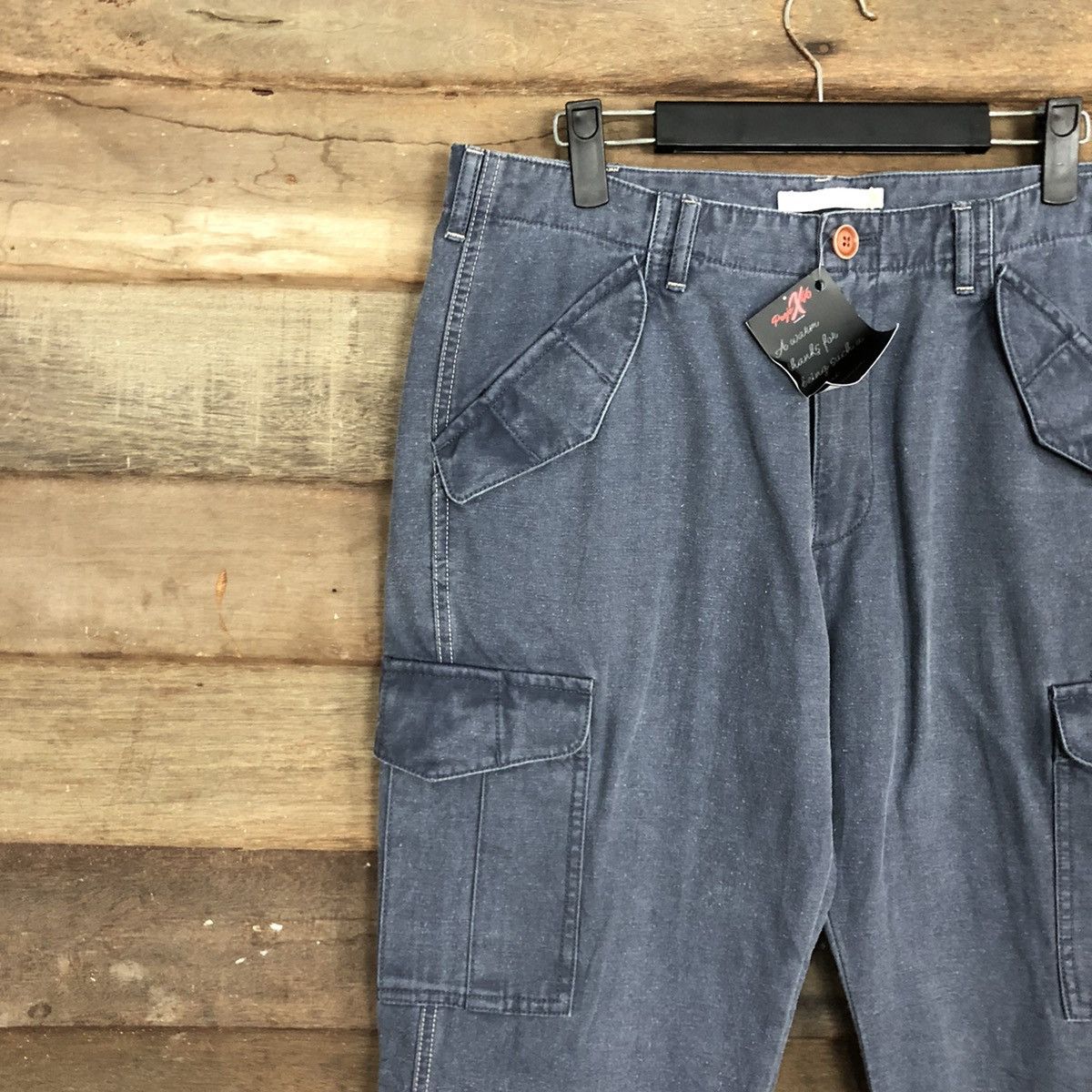 Other Universal Language Blue Multipocket Cargo Pants #4881 Size US 33 - 6 Thumbnail
