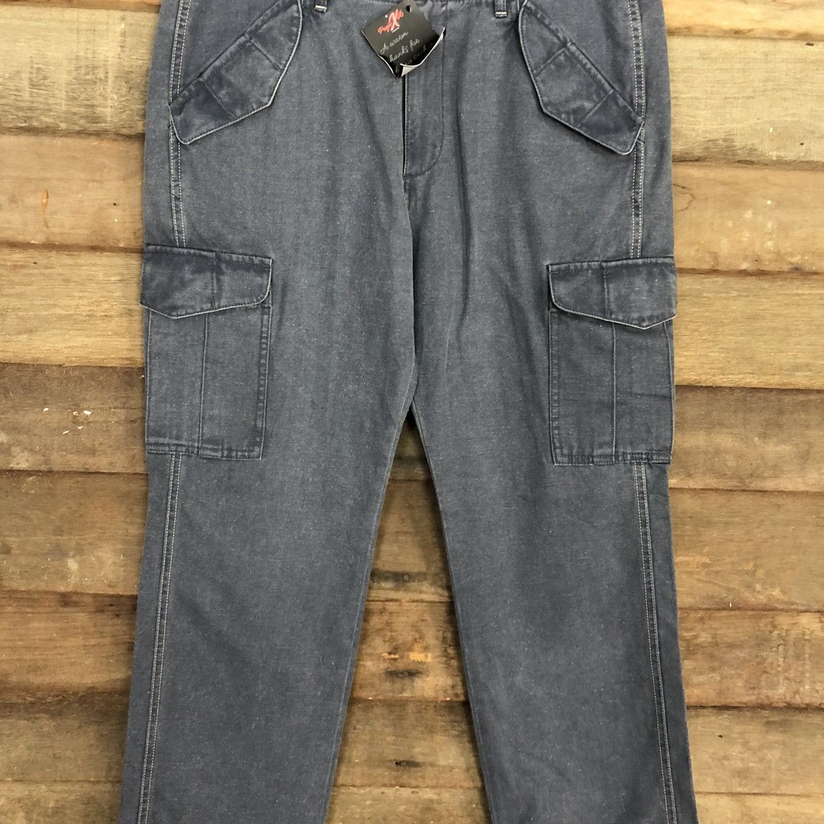 Other Universal Language Blue Multipocket Cargo Pants #4881 Size US 33 - 4 Thumbnail