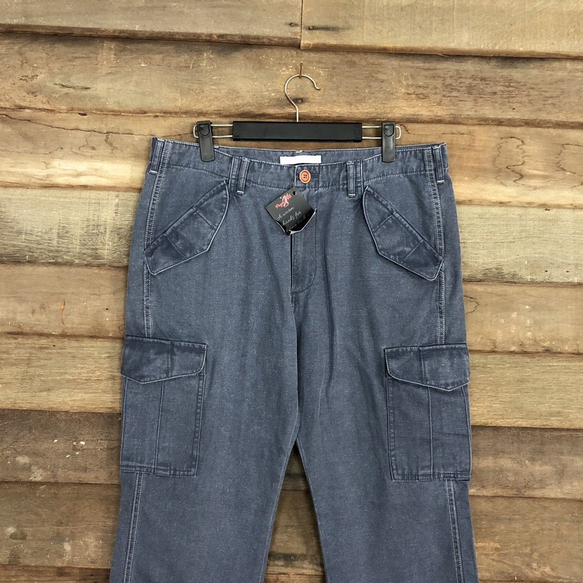Other Universal Language Blue Multipocket Cargo Pants #4881 Size US 33 - 2 Thumbnail