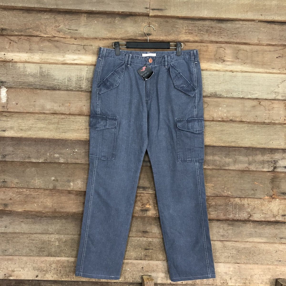 Other Universal Language Blue Multipocket Cargo Pants #4881 Size US 33 - 1 Thumbnail