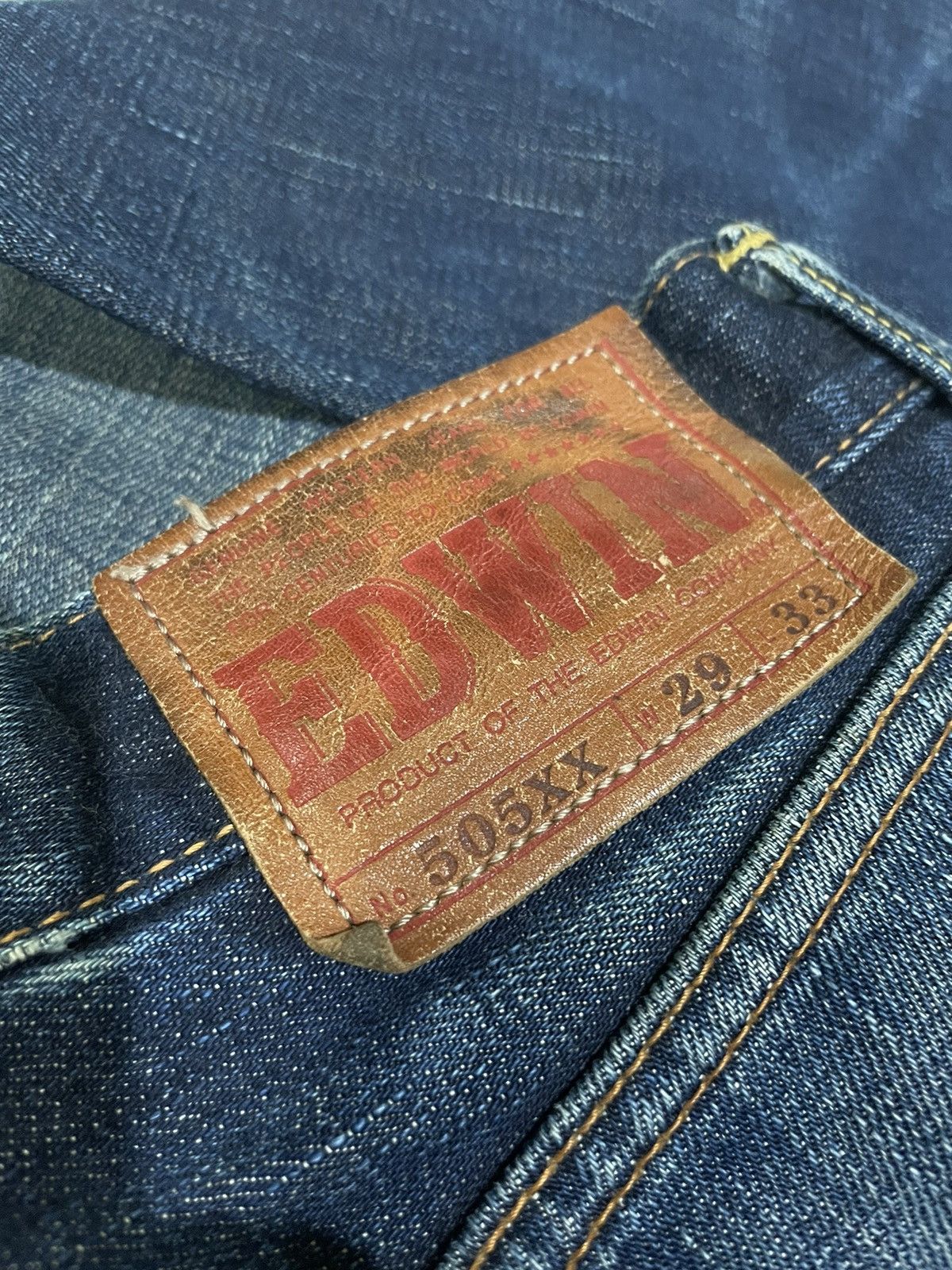 Edwin Vintage Edwin 505XX Orange Tag Selvedge Distresed & Rework Size US 29 - 18 Thumbnail