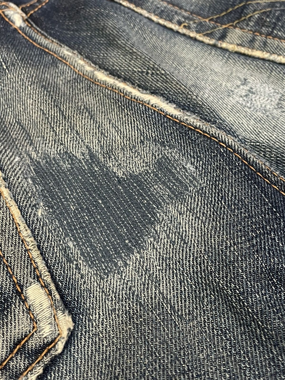 Edwin Vintage Edwin 505XX Orange Tag Selvedge Distresed & Rework Size US 29 - 15 Thumbnail