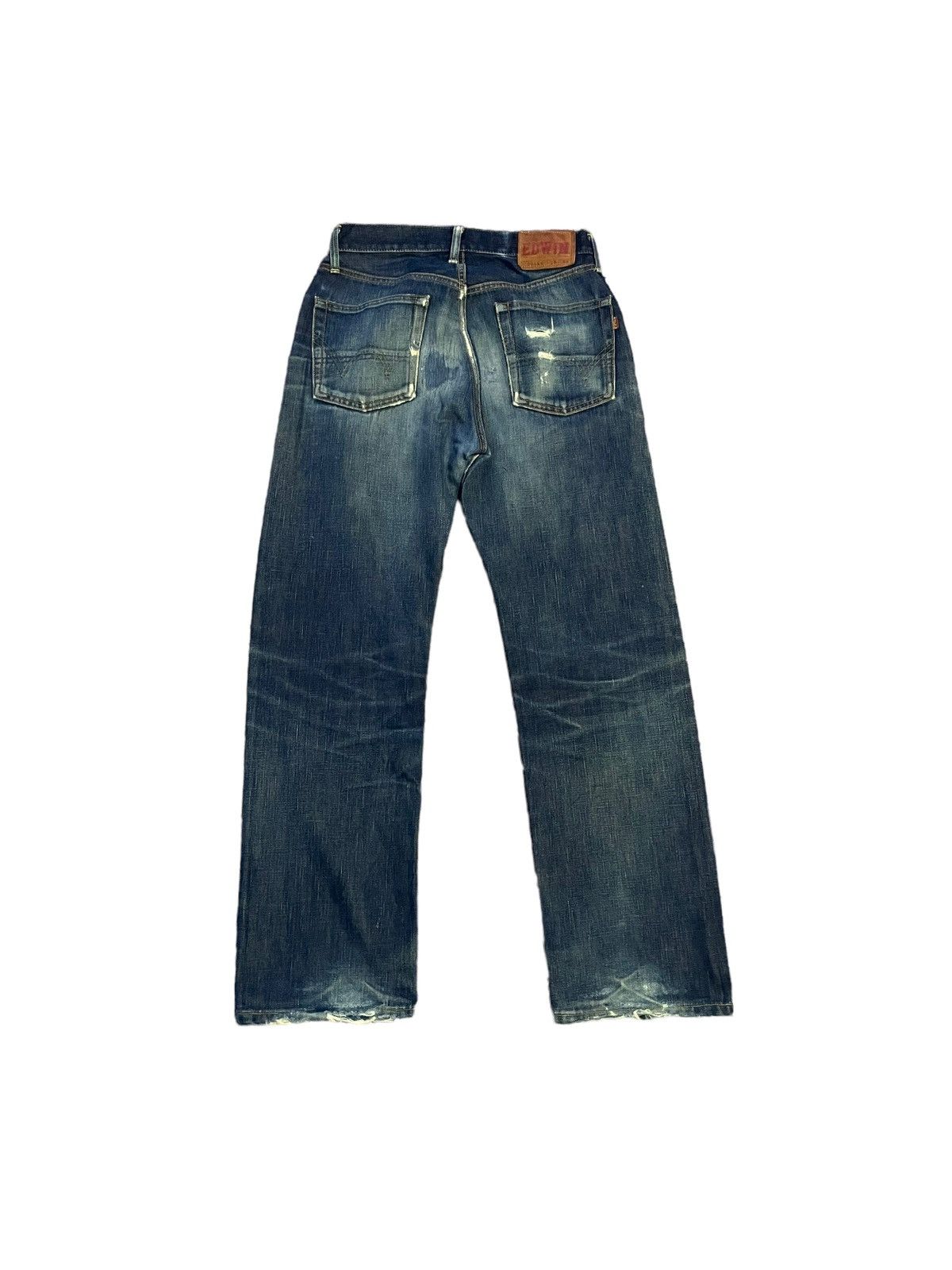 Edwin Vintage Edwin 505XX Orange Tag Selvedge Distresed & Rework Size US 29 - 6 Thumbnail