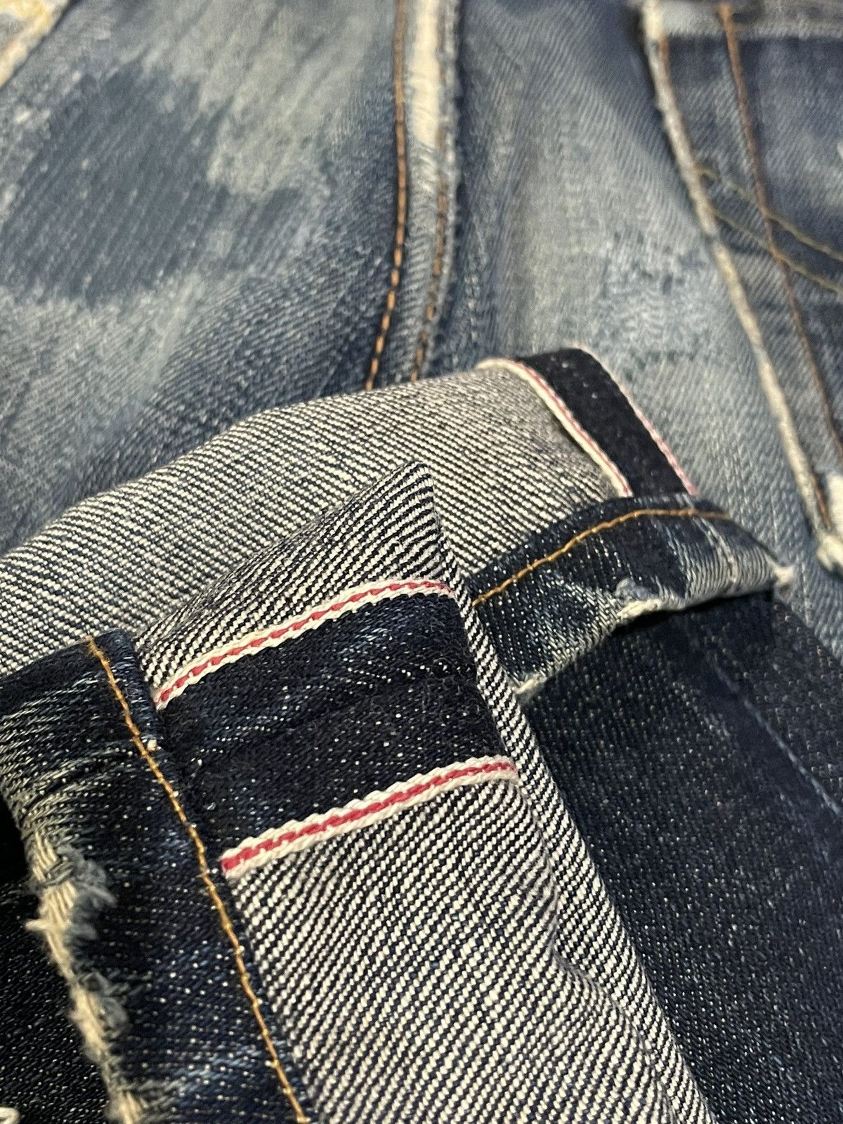 Edwin Vintage Edwin 505XX Orange Tag Selvedge Distresed & Rework Size US 29 - 11 Thumbnail