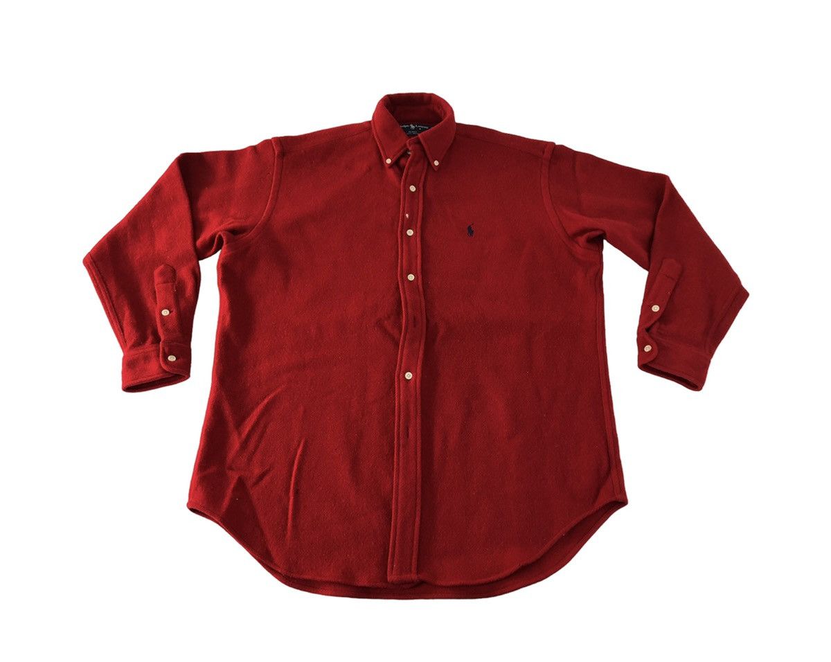 Polo Ralph Lauren Polo Ralph Lauren 100% Blake Wool Button Up Plain Shirt Tee Size US XL / EU 56 / 4 - 1 Thumbnail