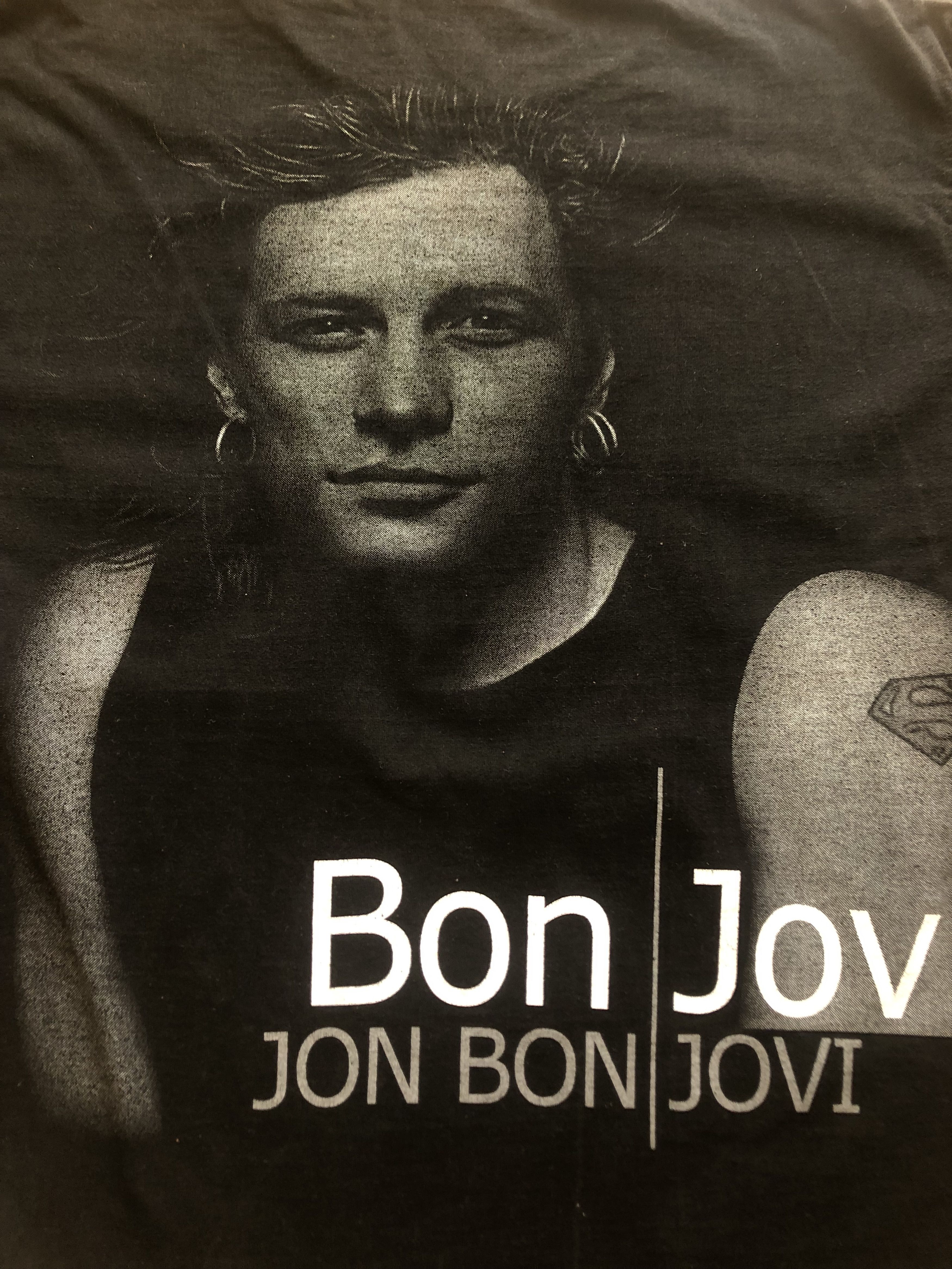 Band Tees × Vintage Vintage Bon Jovi Tee Over Print Rare Band Drill Hype y2k Size US L / EU 52-54 / 3 - 8 Thumbnail
