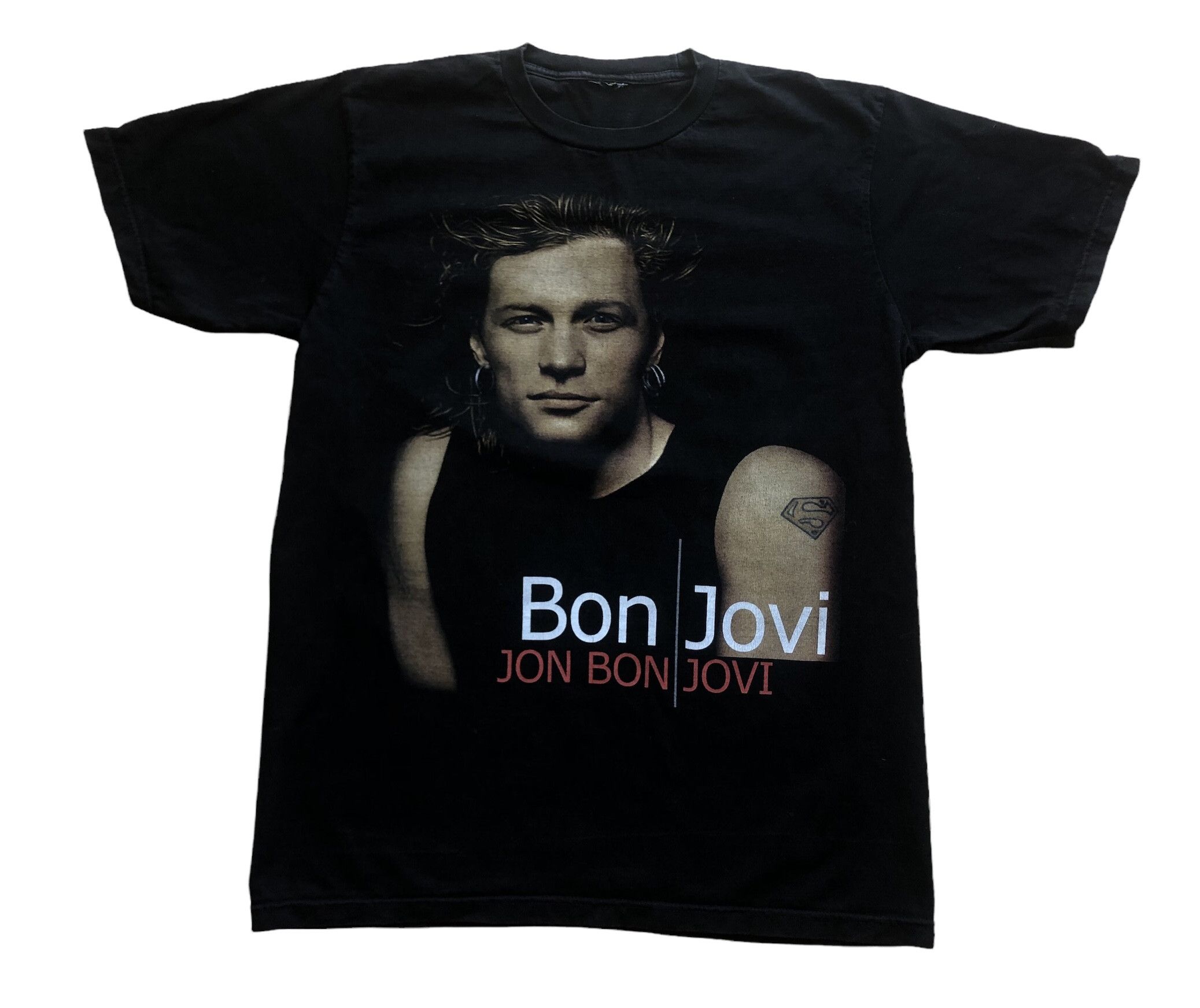 Band Tees × Vintage Vintage Bon Jovi Tee Over Print Rare Band Drill Hype y2k Size US L / EU 52-54 / 3 - 1 Thumbnail