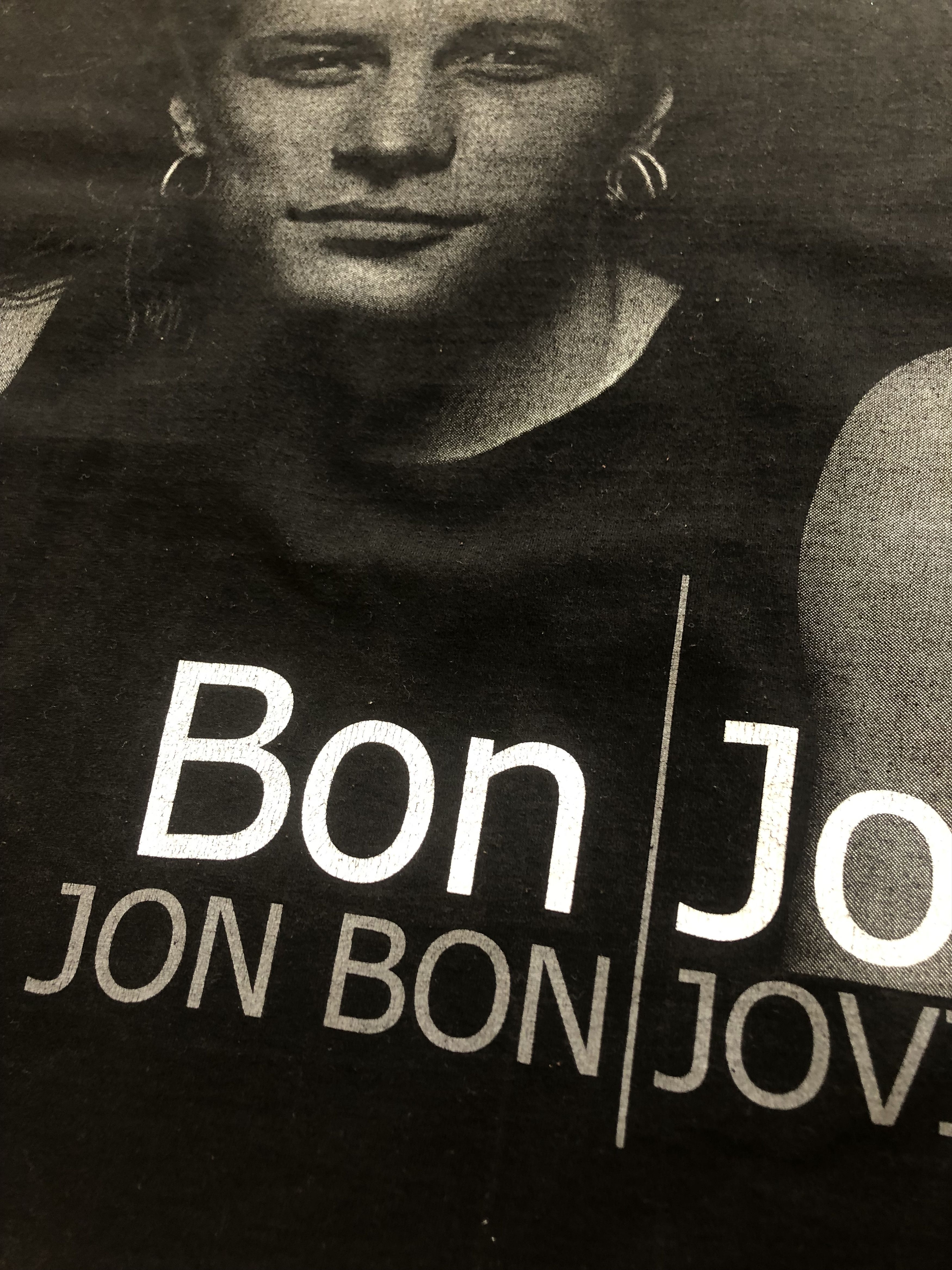 Band Tees × Vintage Vintage Bon Jovi Tee Over Print Rare Band Drill Hype y2k Size US L / EU 52-54 / 3 - 10 Thumbnail