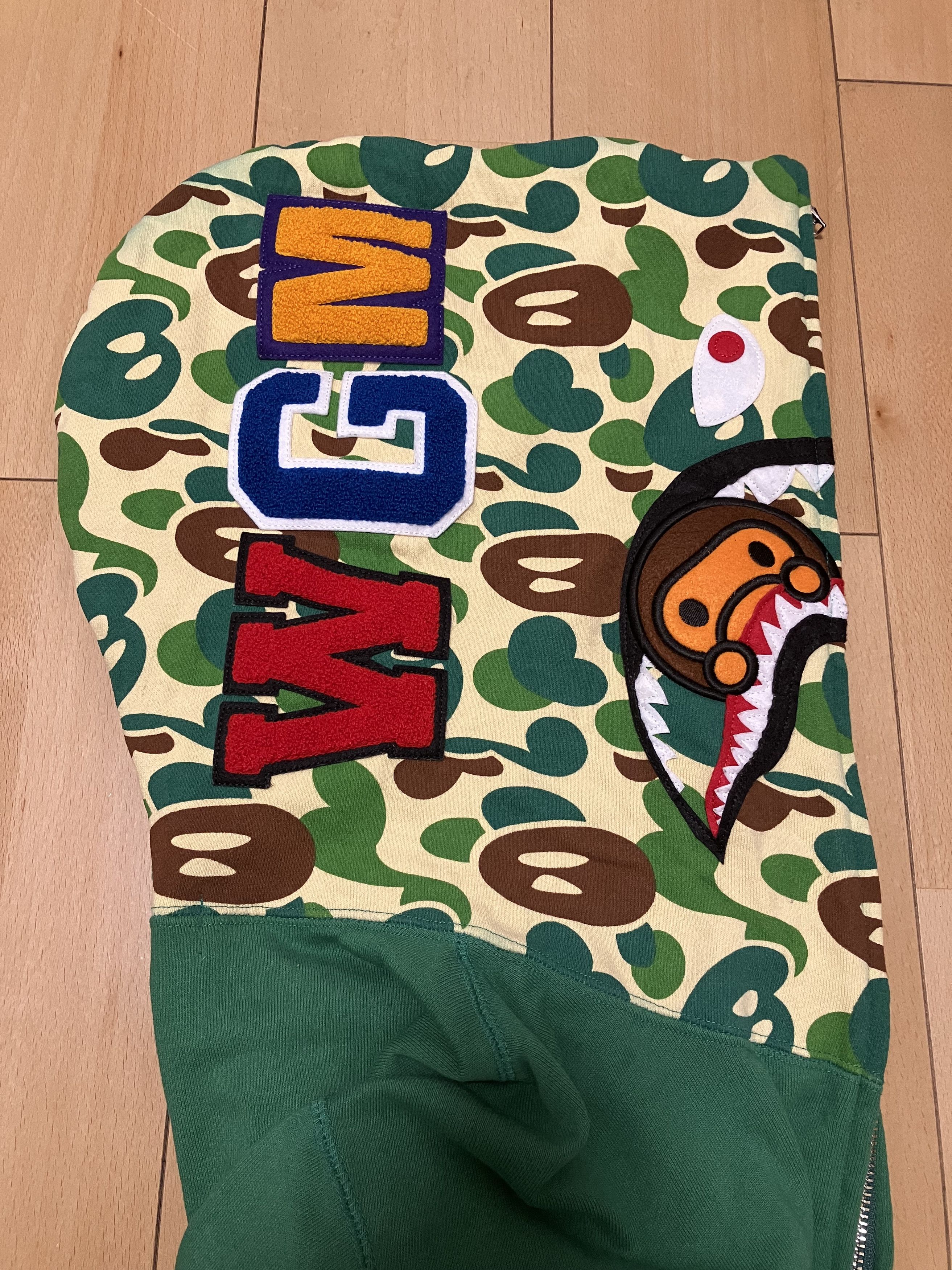 Bape Bape green milo shark camo full zip hoodie Size US XXL / EU 58 / 5 - 5 Thumbnail