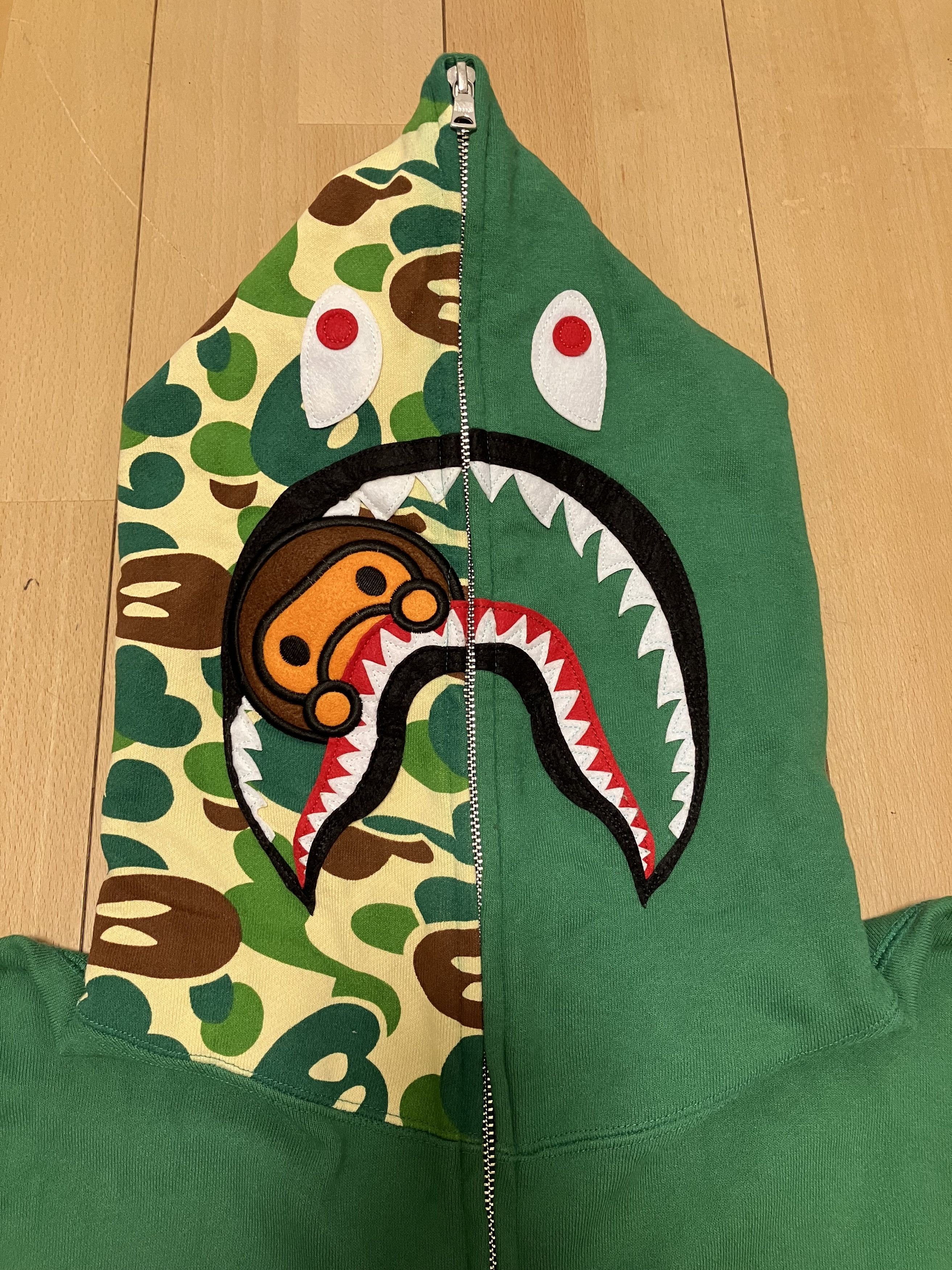 Bape Bape green milo shark camo full zip hoodie Size US XXL / EU 58 / 5 - 3 Thumbnail