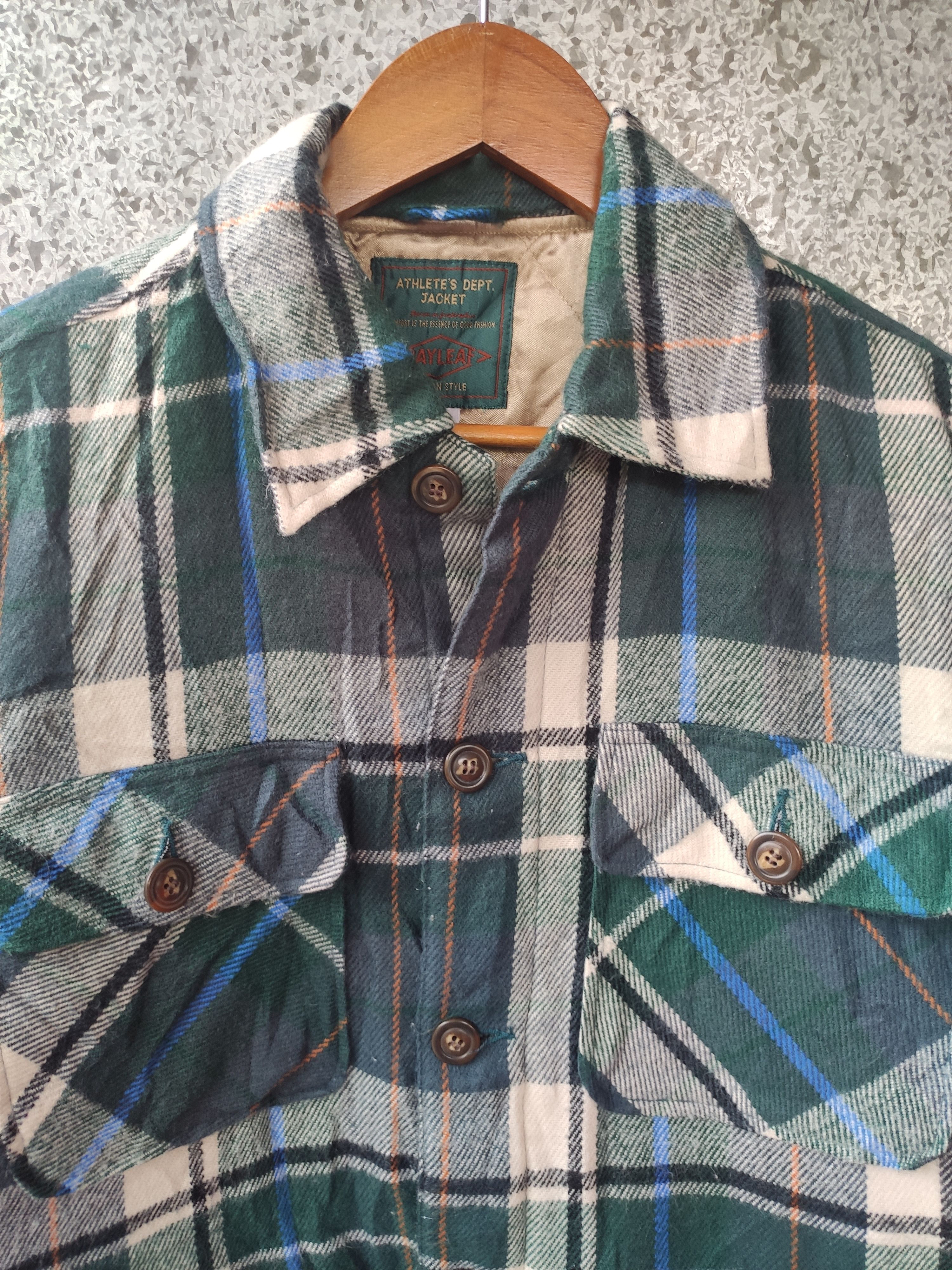 Flannel Vintage Bayleaf Checked Plaid Tartan Jacket Size US M / EU 48-50 / 2 - 2 Thumbnail