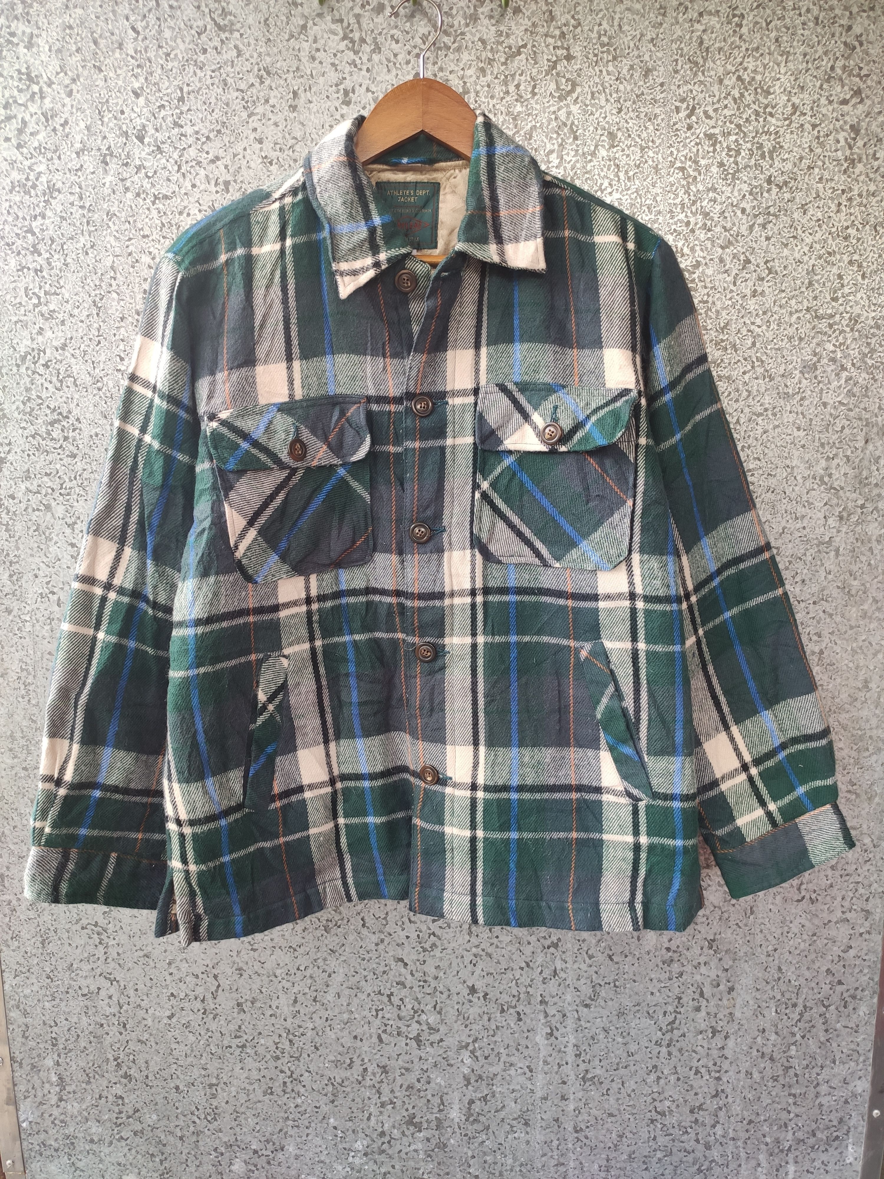 Flannel Vintage Bayleaf Checked Plaid Tartan Jacket Size US M / EU 48-50 / 2 - 1 Thumbnail