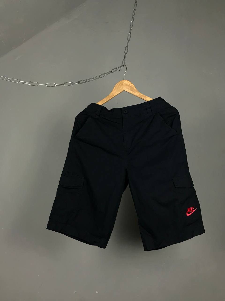 Nike × Vintage Nike swoosh streetwear vintage cargo shorts Size US 29 - 1 Thumbnail