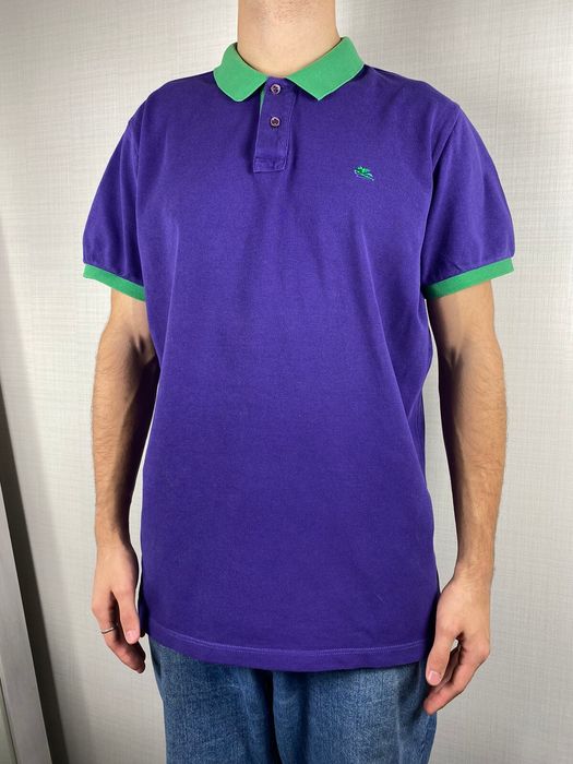 ETRO: polo shirt in Paisley patterned cotton - Violet