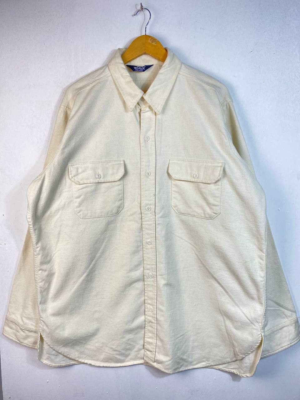 image of Made In USA x Woolrich John Rich Bros Vintage Woolrich Shirt Button Ups Nice Design in White (Size 