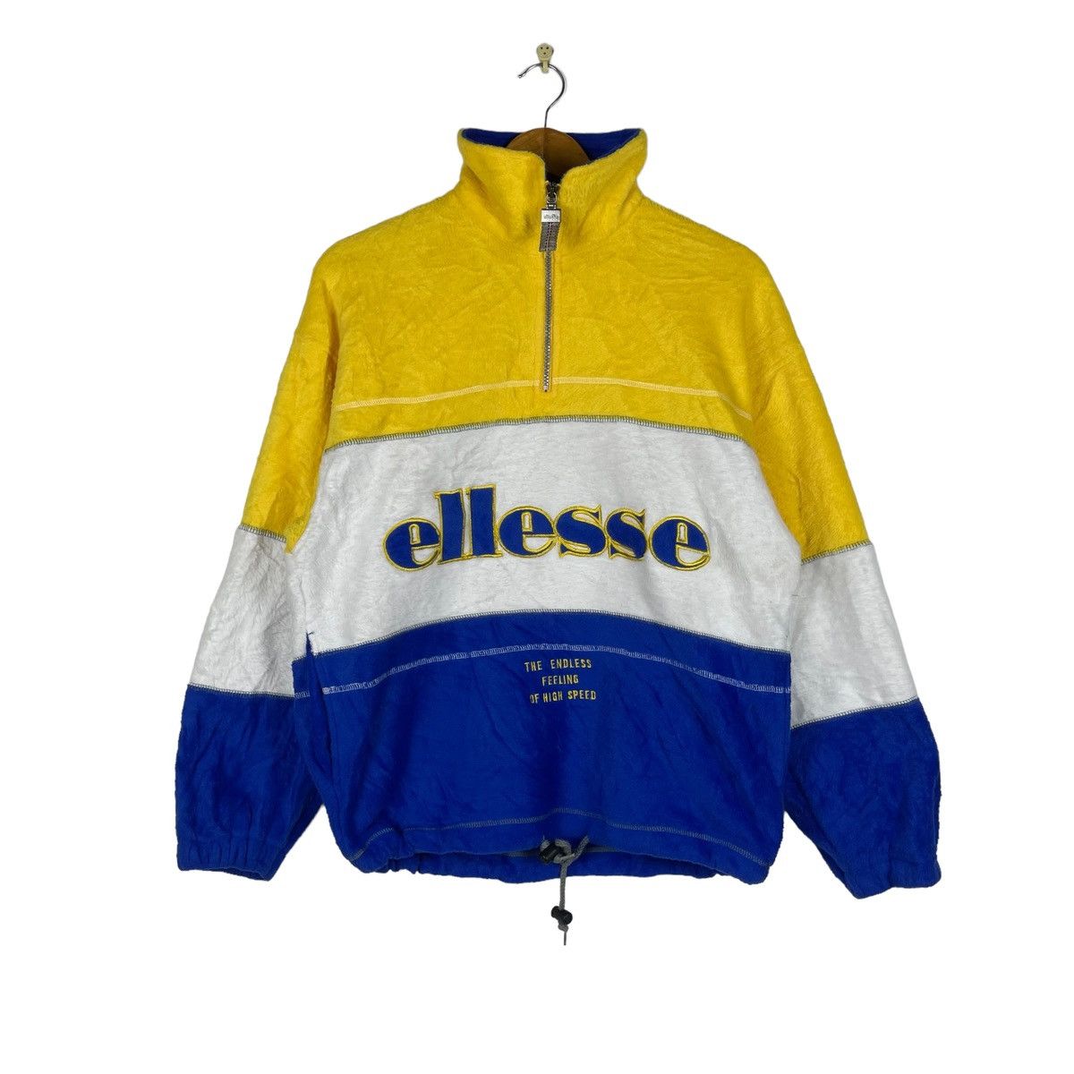 image of Vintage Ellesse Multicolor Half Zipper Fleece Sweatshirt, Men's (Size Medium)