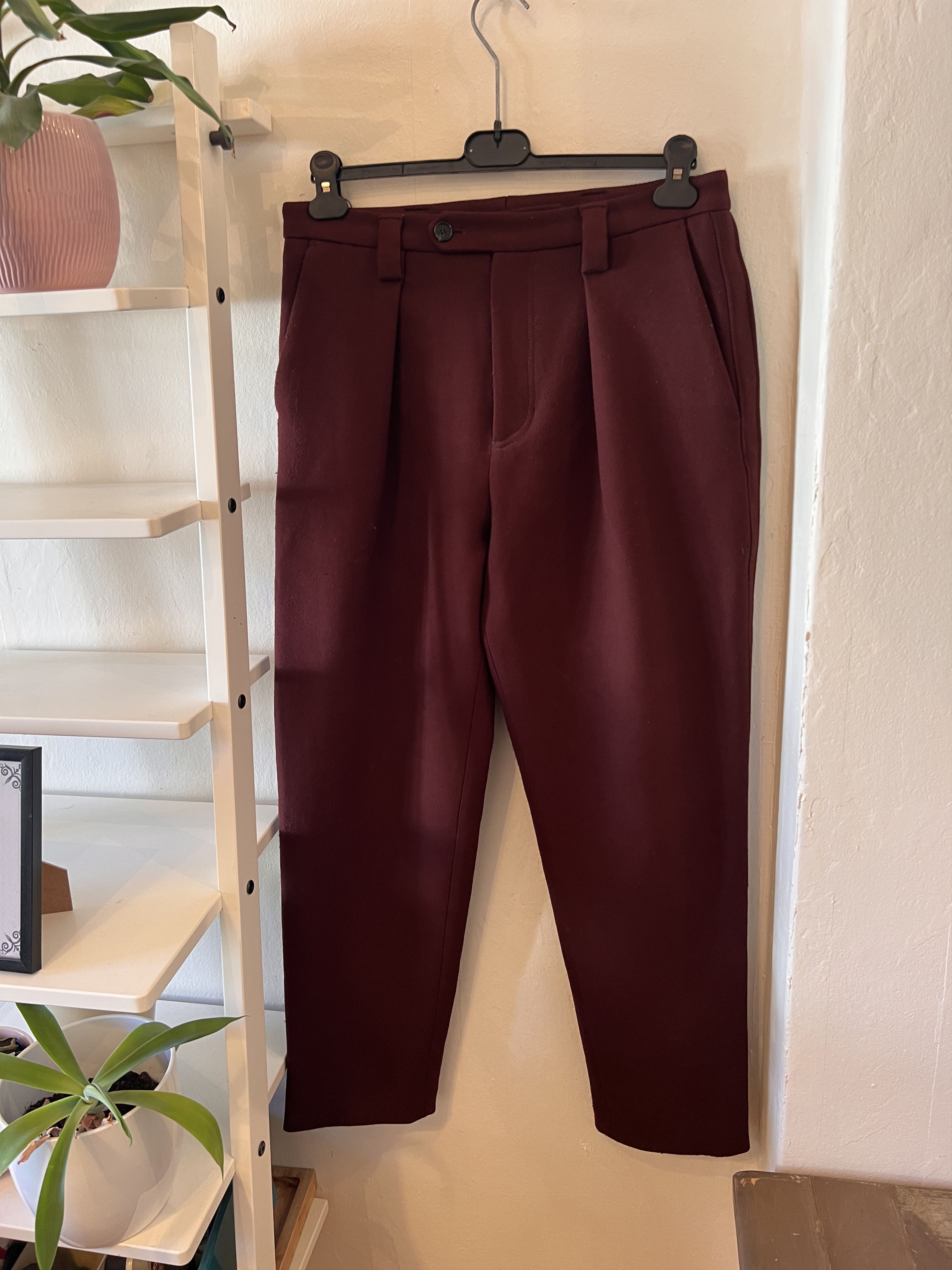 Acne Studios Adil Poly Tech Burgundy Trousers Size US 30 / EU 46 - 3 Thumbnail