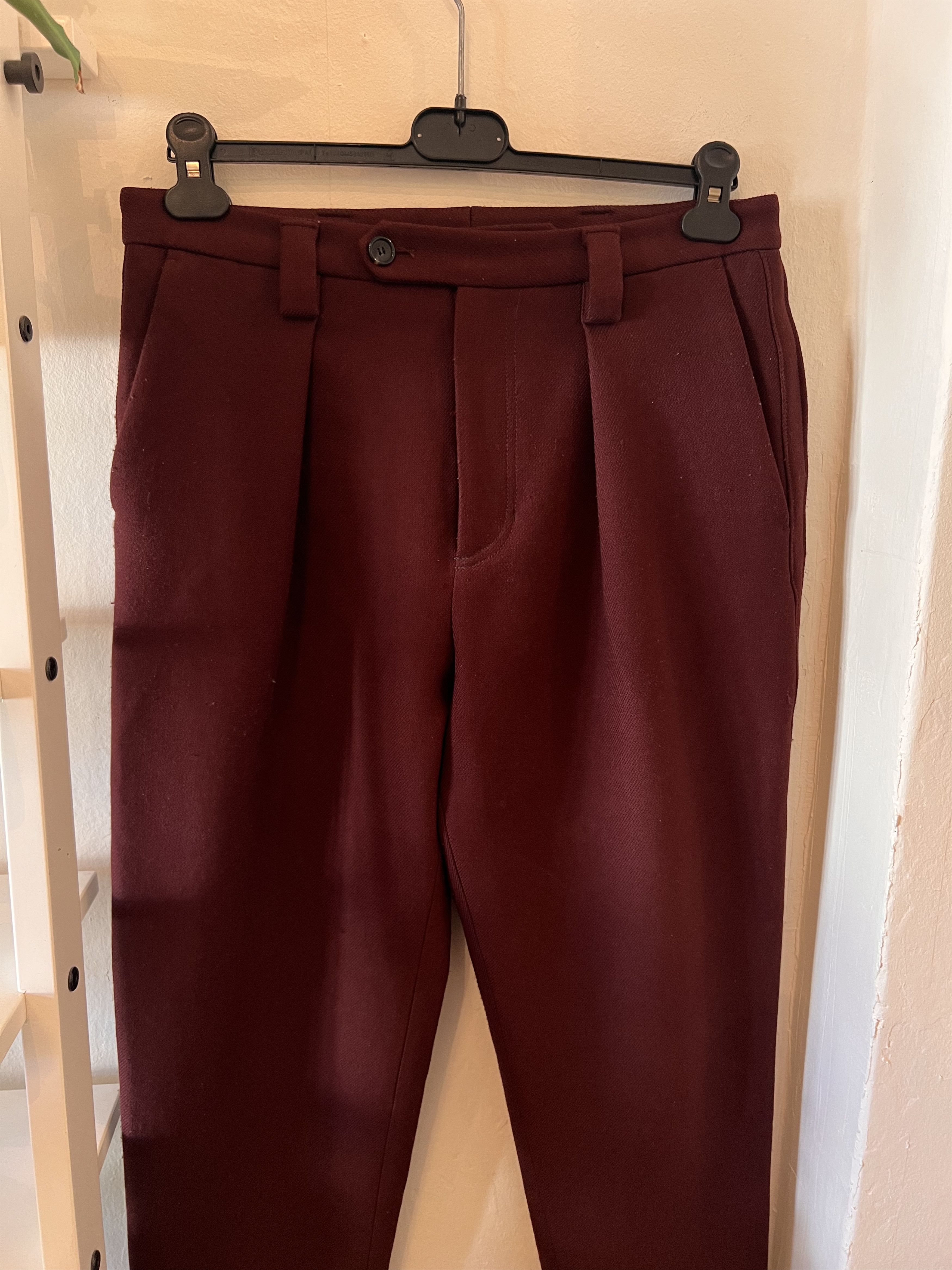 Acne Studios Adil Poly Tech Burgundy Trousers Size US 30 / EU 46 - 4 Thumbnail