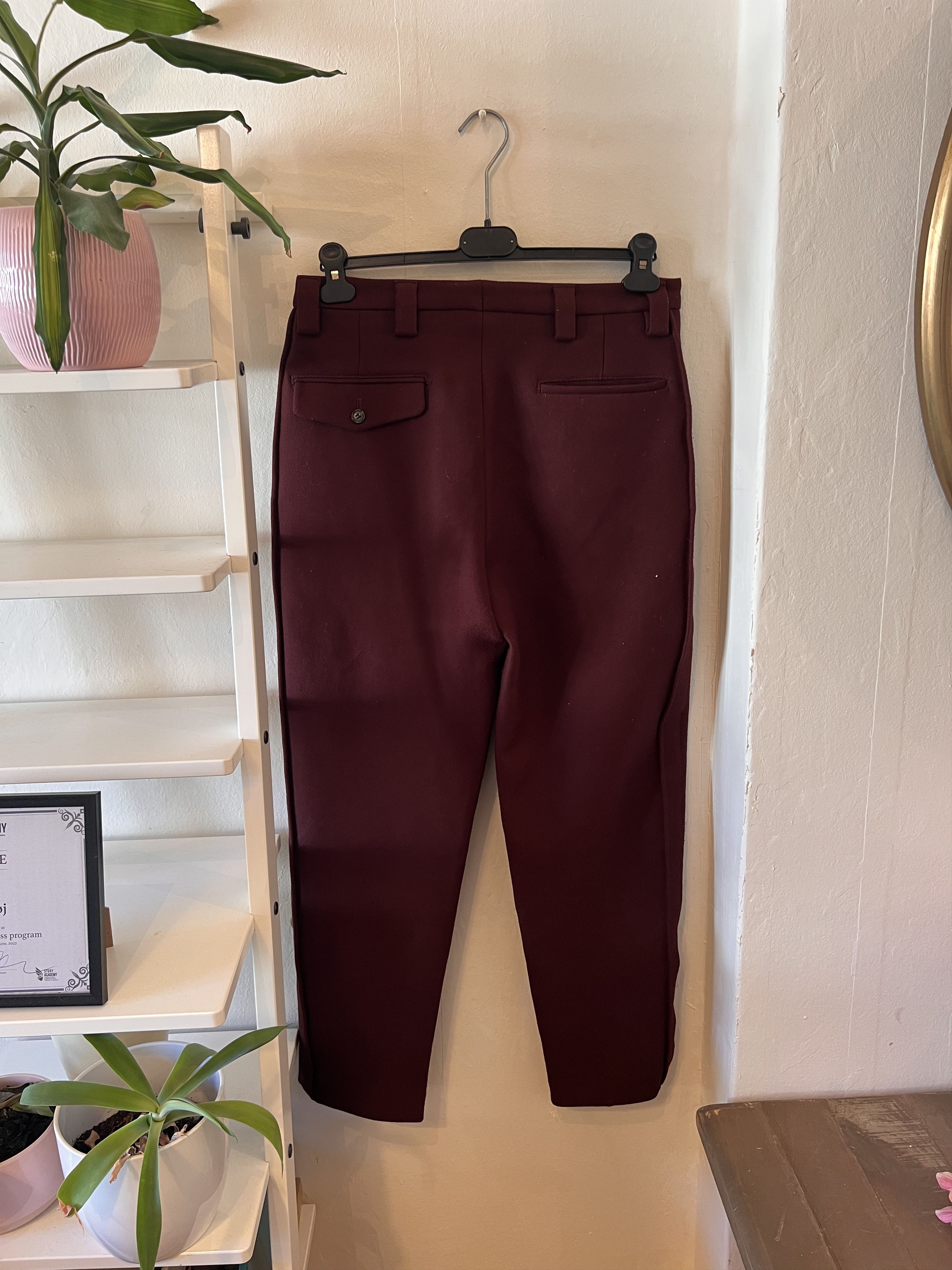 Acne Studios Adil Poly Tech Burgundy Trousers Size US 30 / EU 46 - 5 Thumbnail