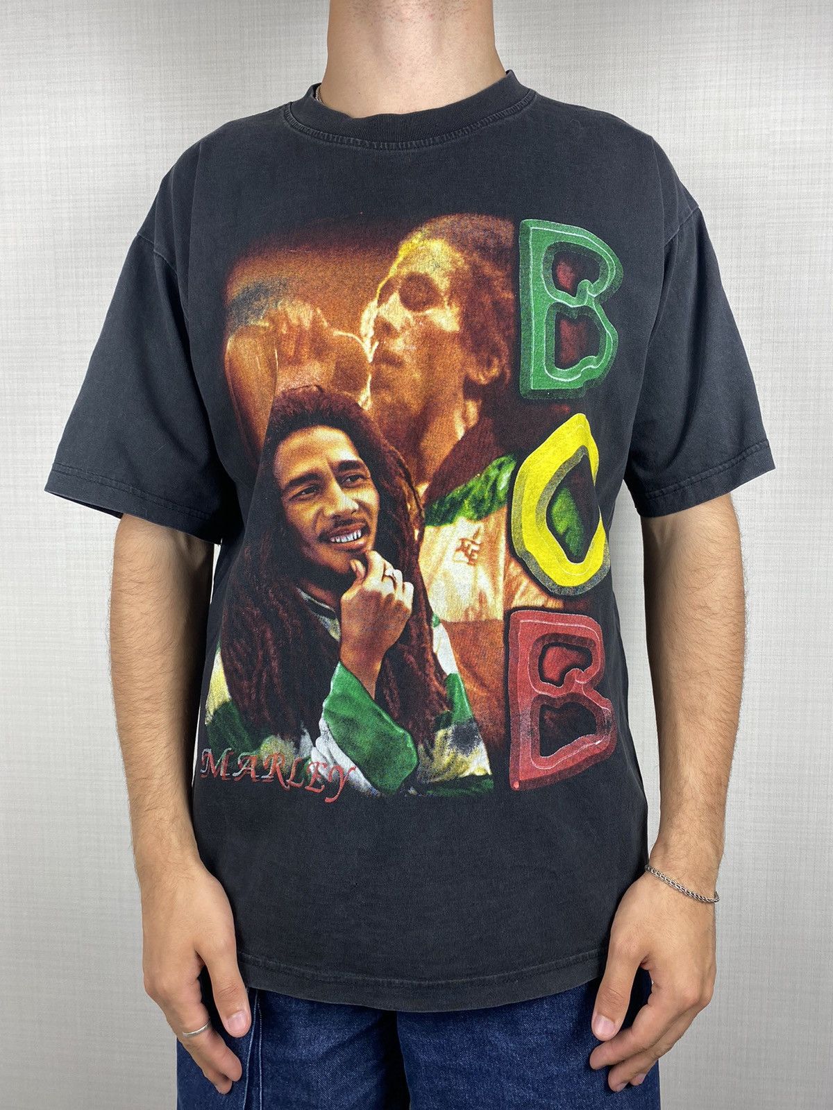Band Tees × Bob Marley × Vintage Bob Marley 90S T Shirt Size US L / EU 52-54 / 3 - 1 Thumbnail