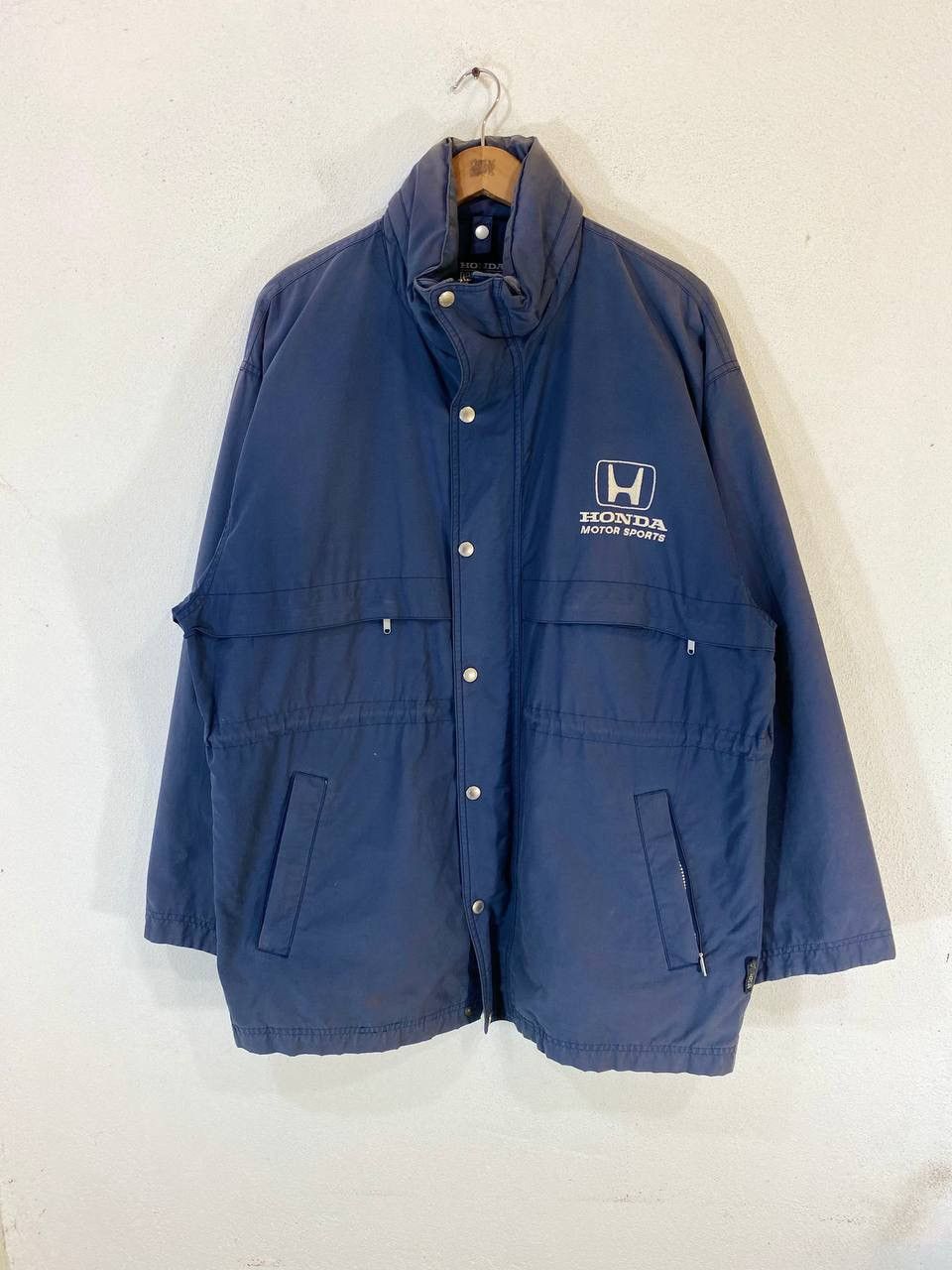 image of Vintage Honda Motorsport Jacket Embroidered Logo in Navy, Men's (Size Large)