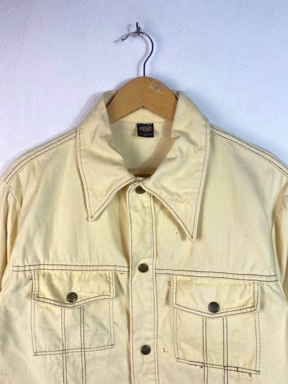 Vintage vintage mann denim jacket nice design Size US L / EU 52-54 / 3 - 2 Thumbnail