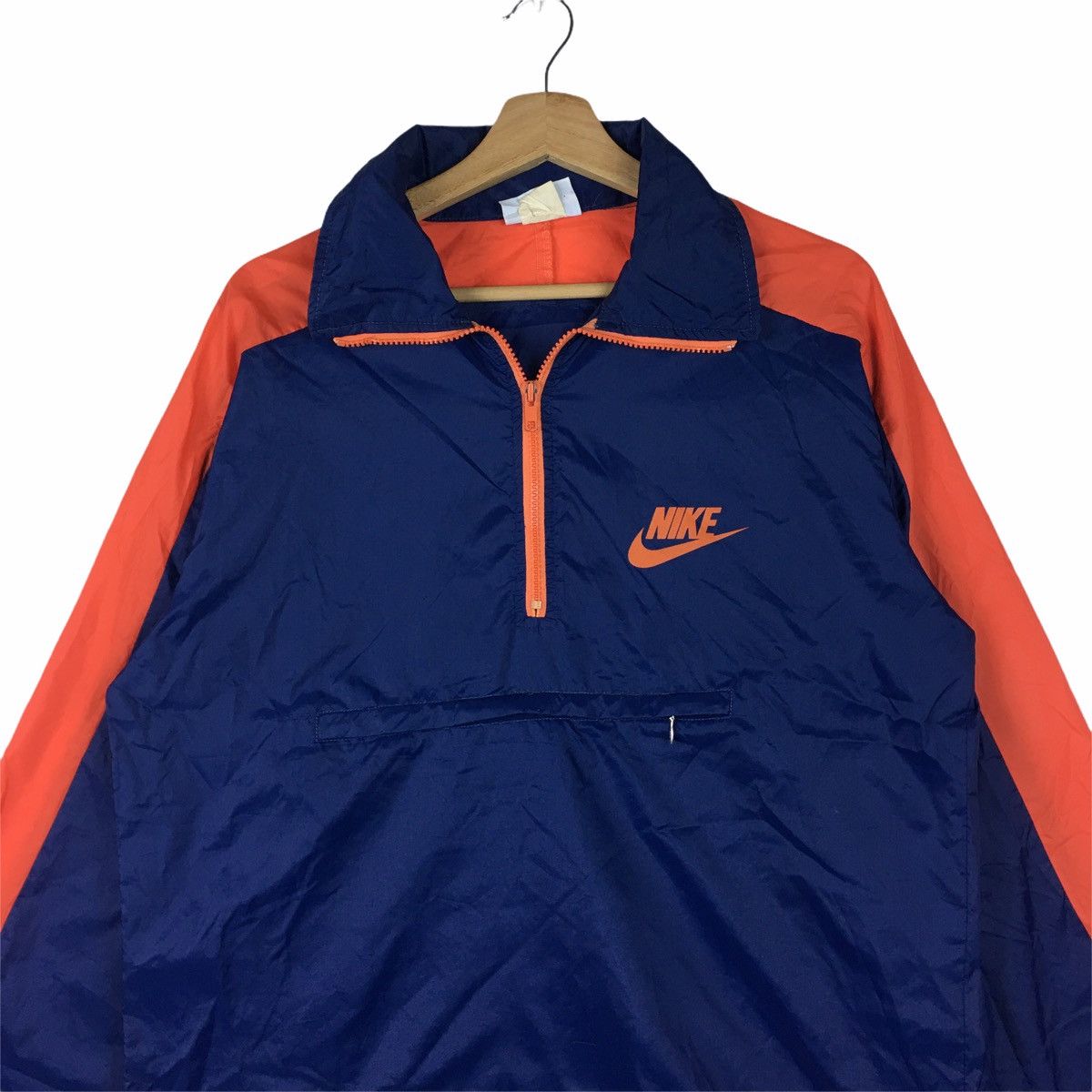 Nike × Vintage Vtg 80’ NIKE USA Orange Tag Swoosh Logo Striped Windbreaker Size US M / EU 48-50 / 2 - 2 Thumbnail