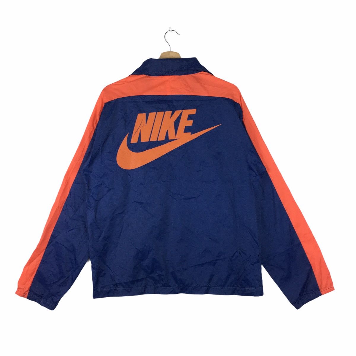 Nike × Vintage Vtg 80’ NIKE USA Orange Tag Swoosh Logo Striped Windbreaker Size US M / EU 48-50 / 2 - 4 Thumbnail