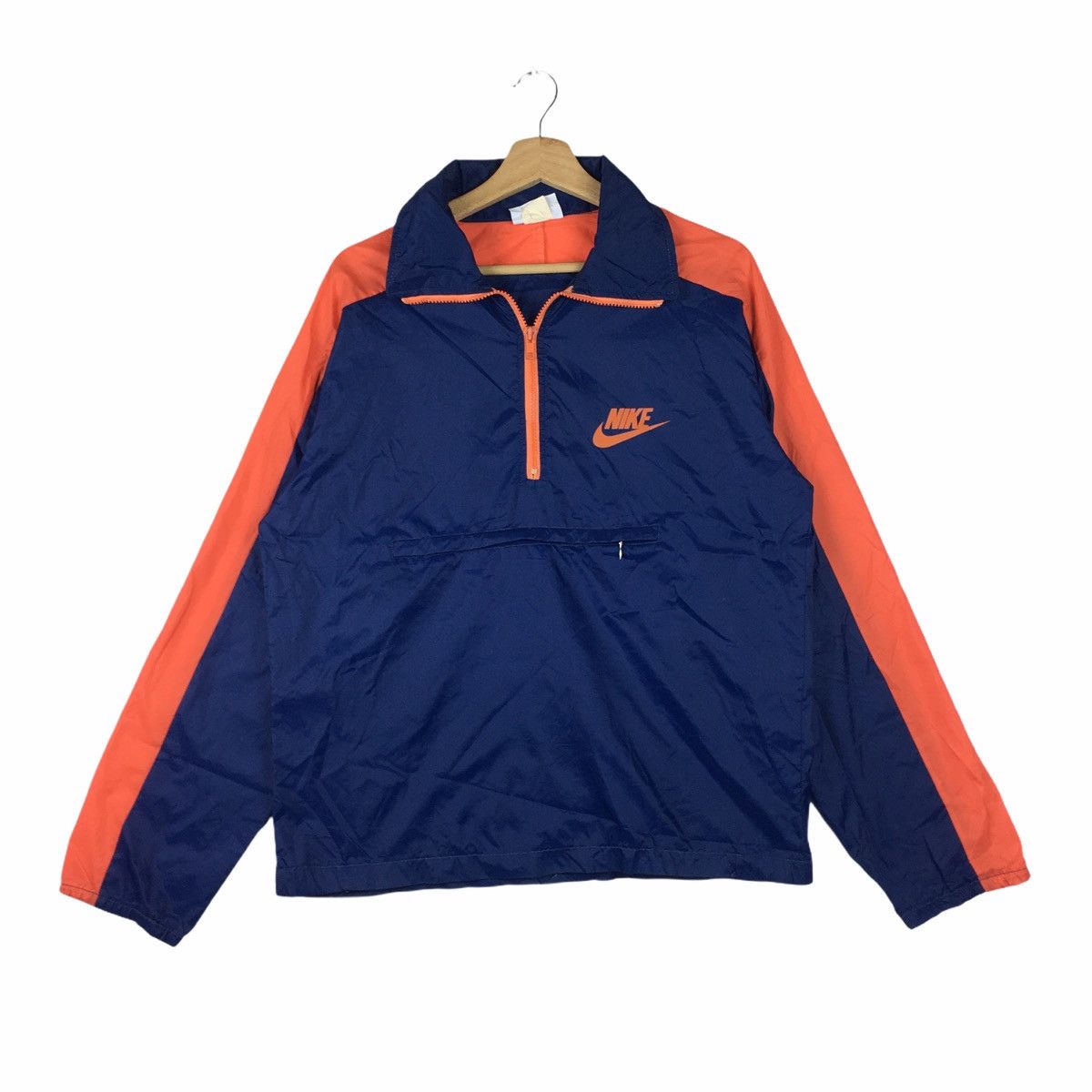 Nike × Vintage Vtg 80’ NIKE USA Orange Tag Swoosh Logo Striped Windbreaker Size US M / EU 48-50 / 2 - 1 Thumbnail
