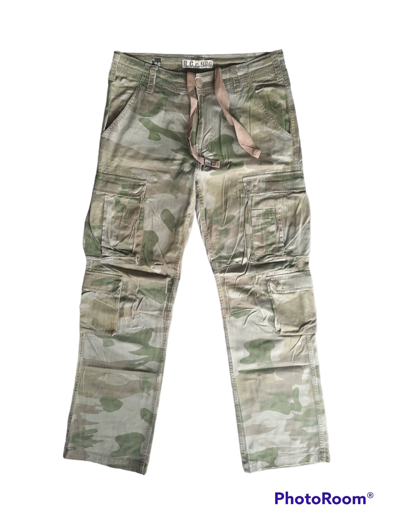 image of Archival Clothing Real Crush Military Army Camo Multipocket Cargo Pants, Men's (Size 34)
