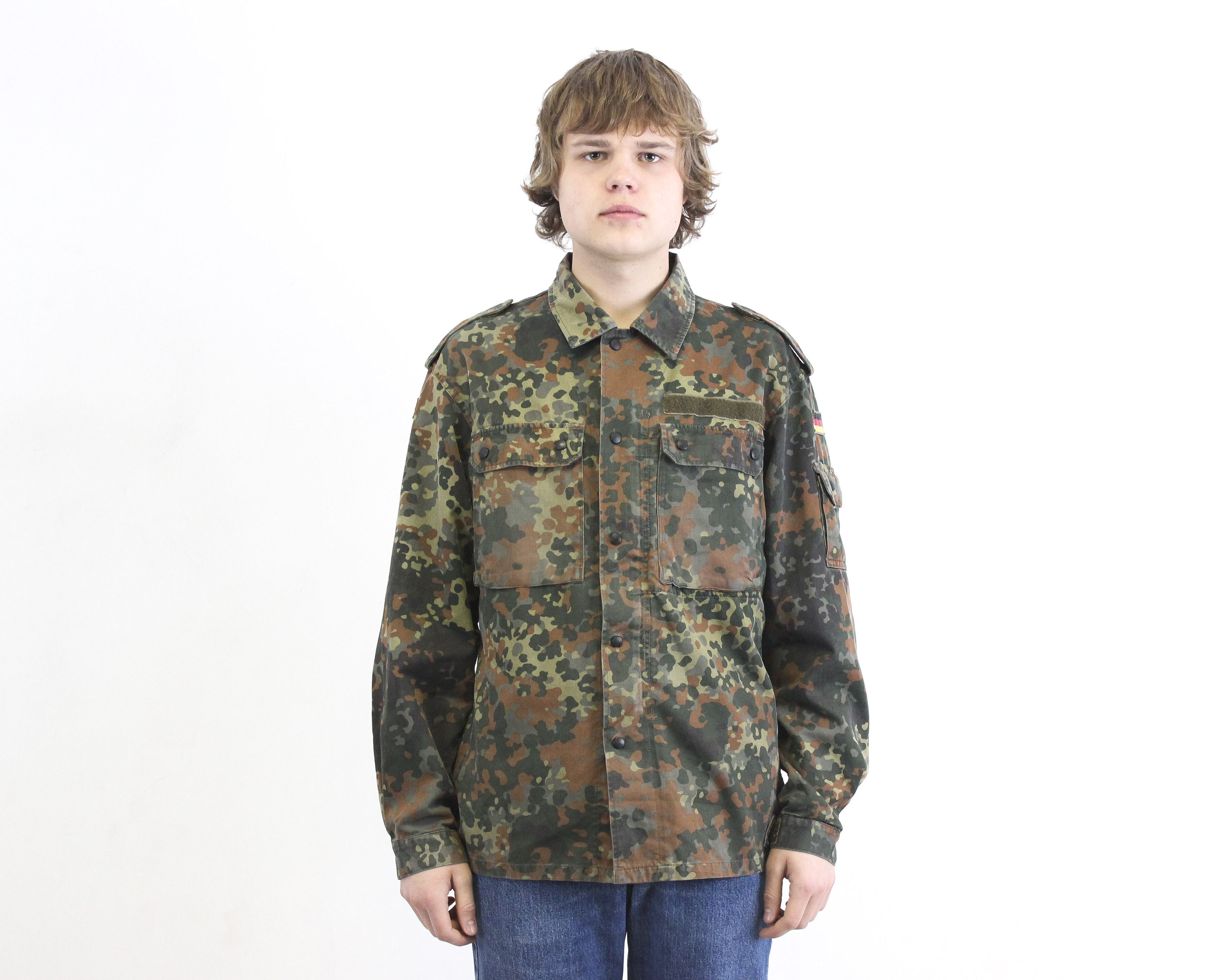 Original German army flecktarn camo overall suit combat tanker coverall jumpsuit