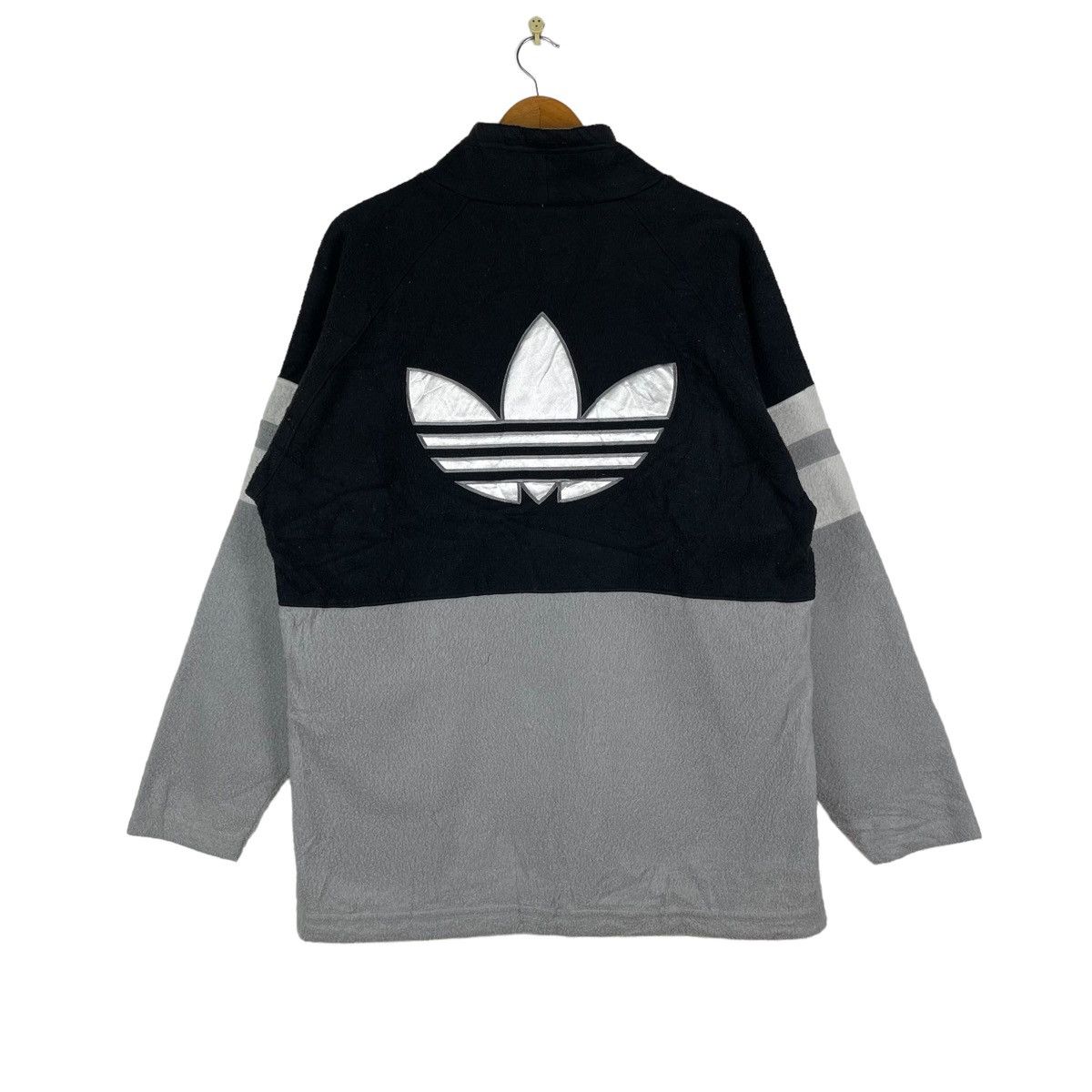 Adidas vintage adidas trefoil big logo fleece sweatshirt Size US XL / EU 56 / 4 - 2 Thumbnail