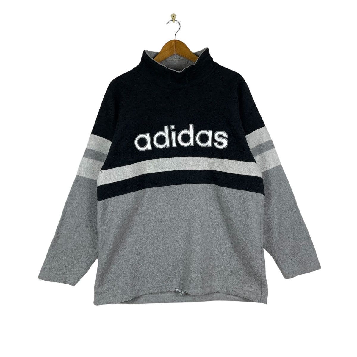 Adidas vintage adidas trefoil big logo fleece sweatshirt Size US XL / EU 56 / 4 - 1 Thumbnail