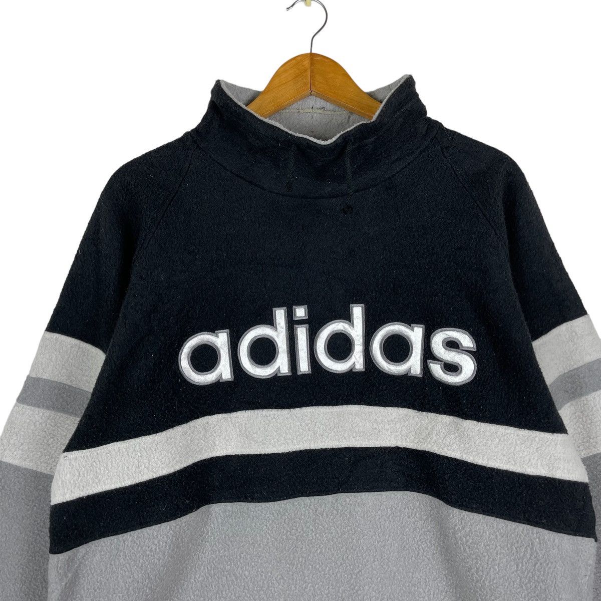 Adidas vintage adidas trefoil big logo fleece sweatshirt Size US XL / EU 56 / 4 - 3 Thumbnail