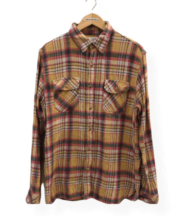 image of Hollywood Ranch&market Hr Market Flannel Shirt in Yellow Red, Men's (Size Large)