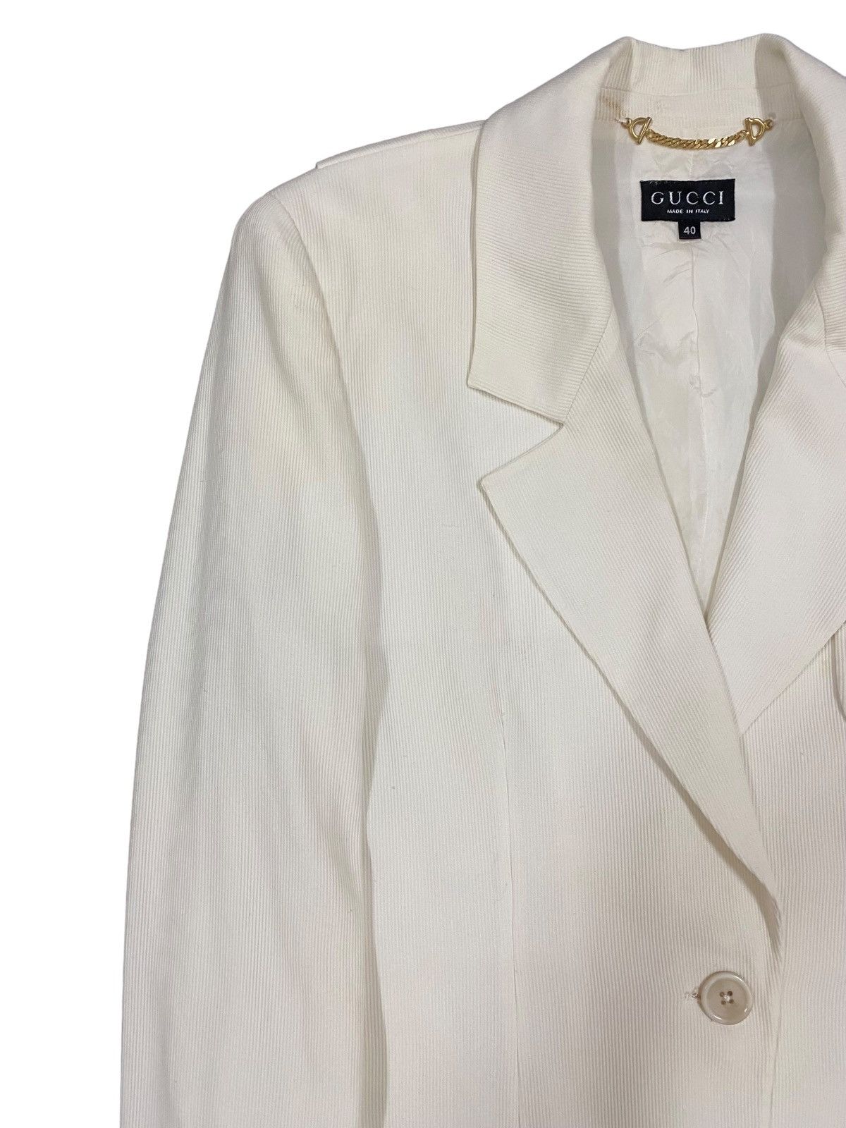 Gucci Vtg🔥Archive Gucci Blazers White Single Breasted Size 40S - 6 Thumbnail