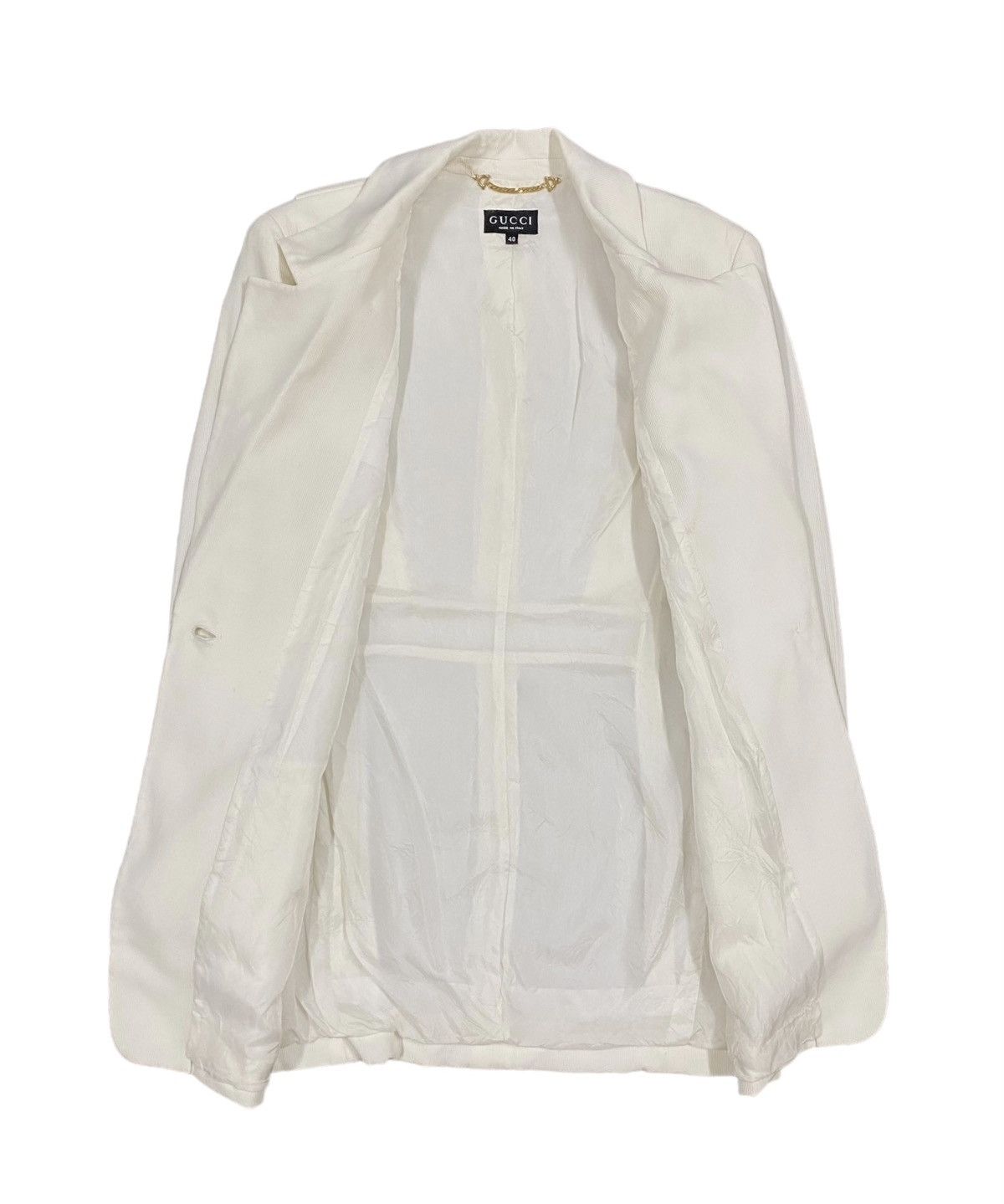 Gucci Vtg🔥Archive Gucci Blazers White Single Breasted Size 40S - 3 Thumbnail