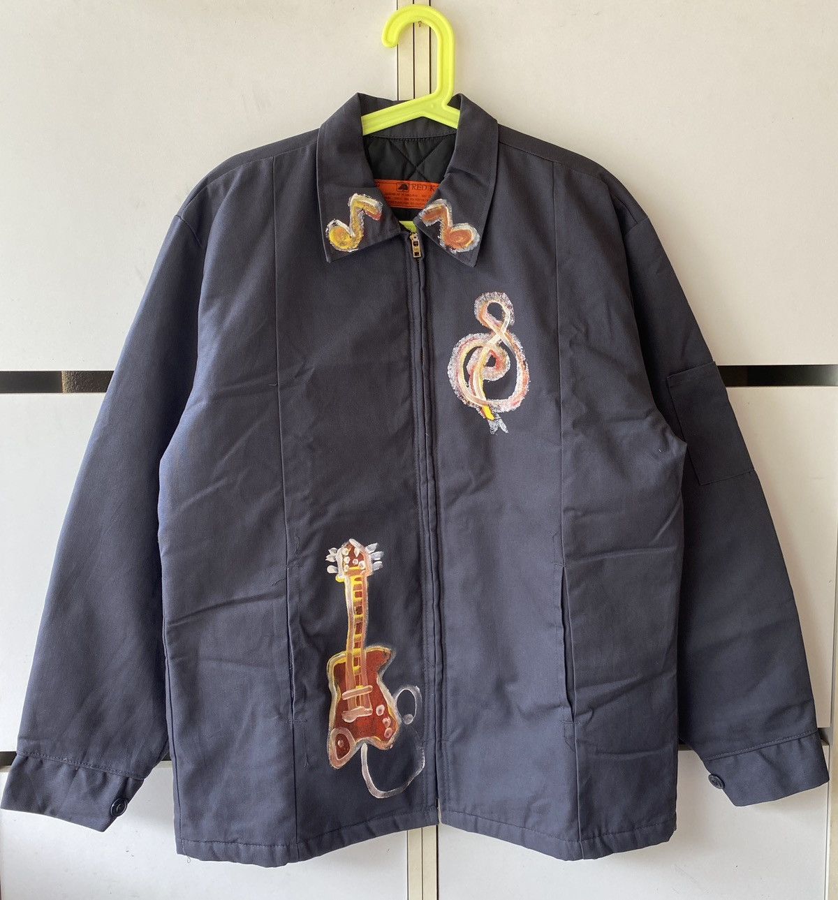 Red kap Work Jacket Men's Size L polyester navy blue type Vintage Second Hand