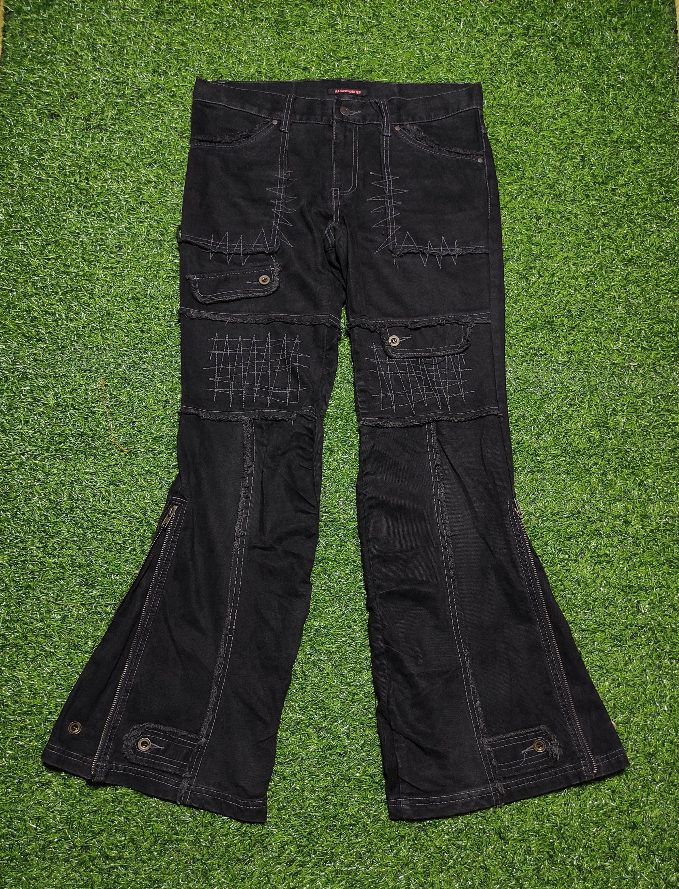 image of 20471120 x Hysteric Glamour Vintage Algonquins Super Flared Bondage Pants in Black, Men's (Size 32)