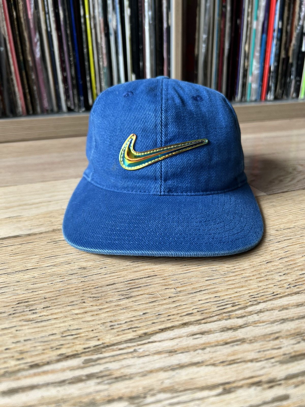 Nike × Vintage Vintage 90s Nike Hologram Swoosh Hat Fits Small Rare 1998 Size ONE SIZE - 6 Thumbnail