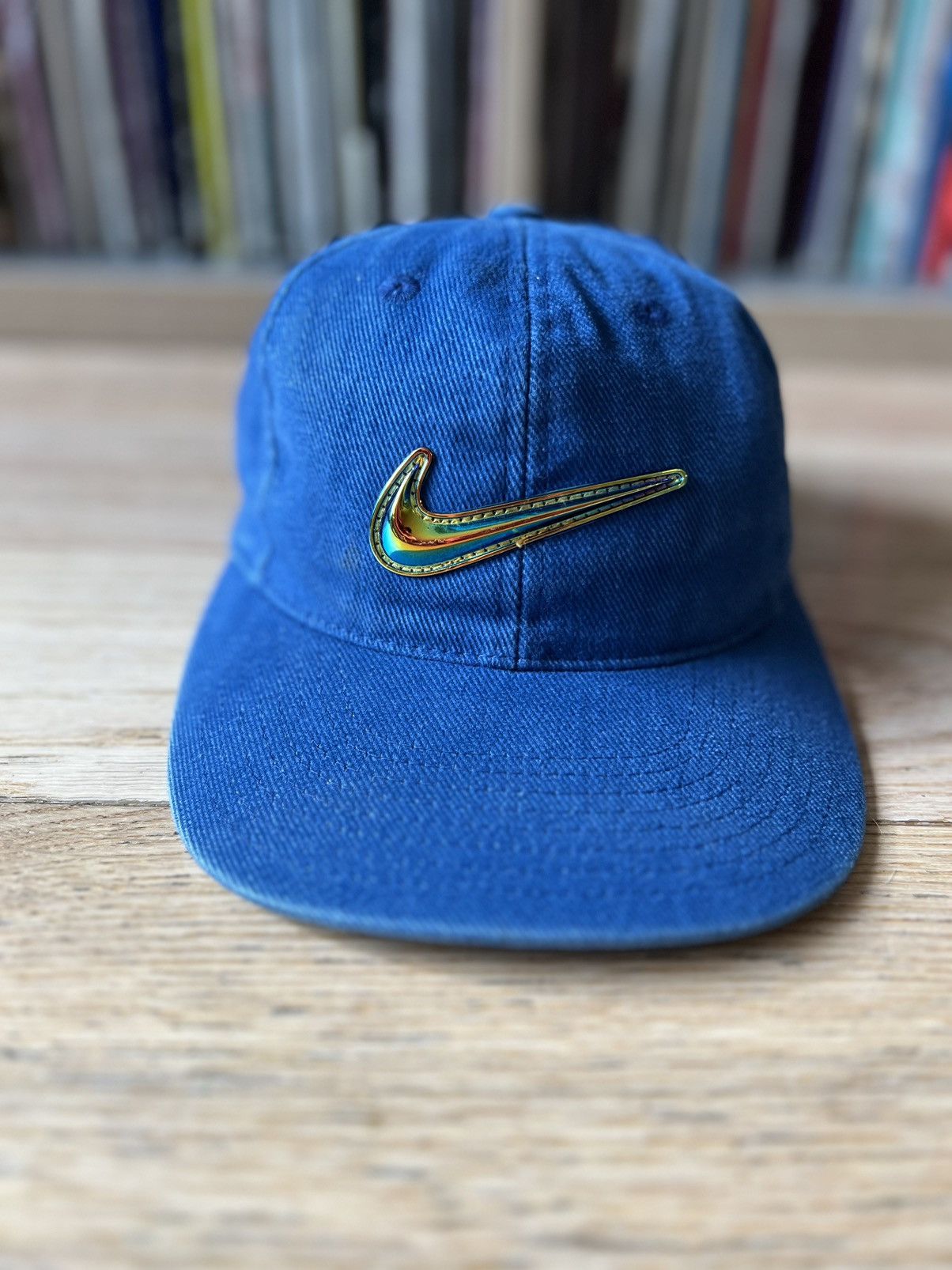 Nike × Vintage Vintage 90s Nike Hologram Swoosh Hat Fits Small Rare 1998 Size ONE SIZE - 2 Thumbnail
